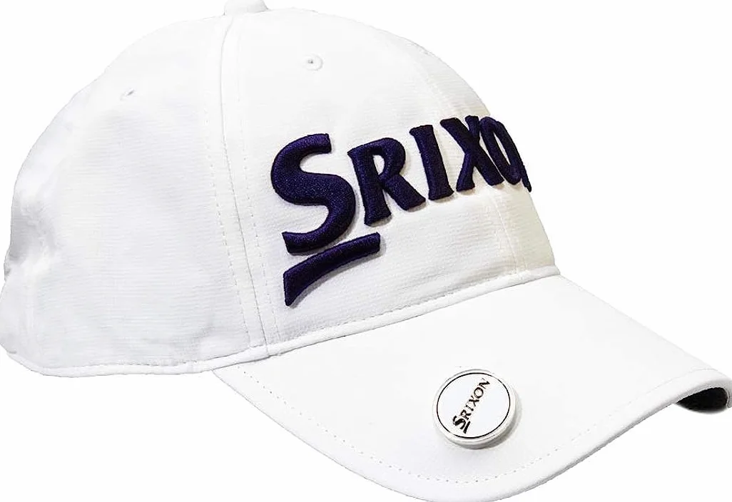 Srixon Ball Marker Cap, Czapka golfowa 2023, Biały/Czarny, rozmiar uniwersalny