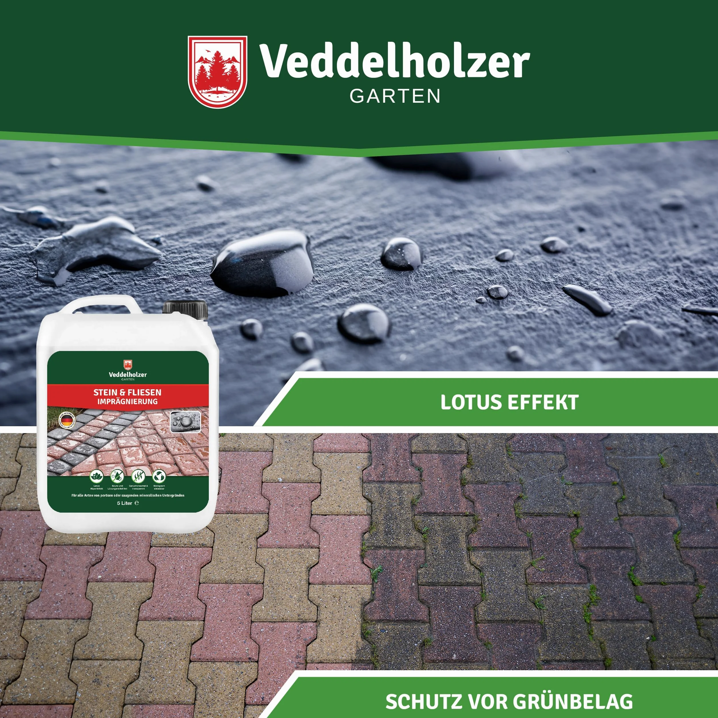 Veddelholzer 5 L Impregnacja do kamienia na zewnątrz, granit, cegła klinkierowa, kamień naturalny