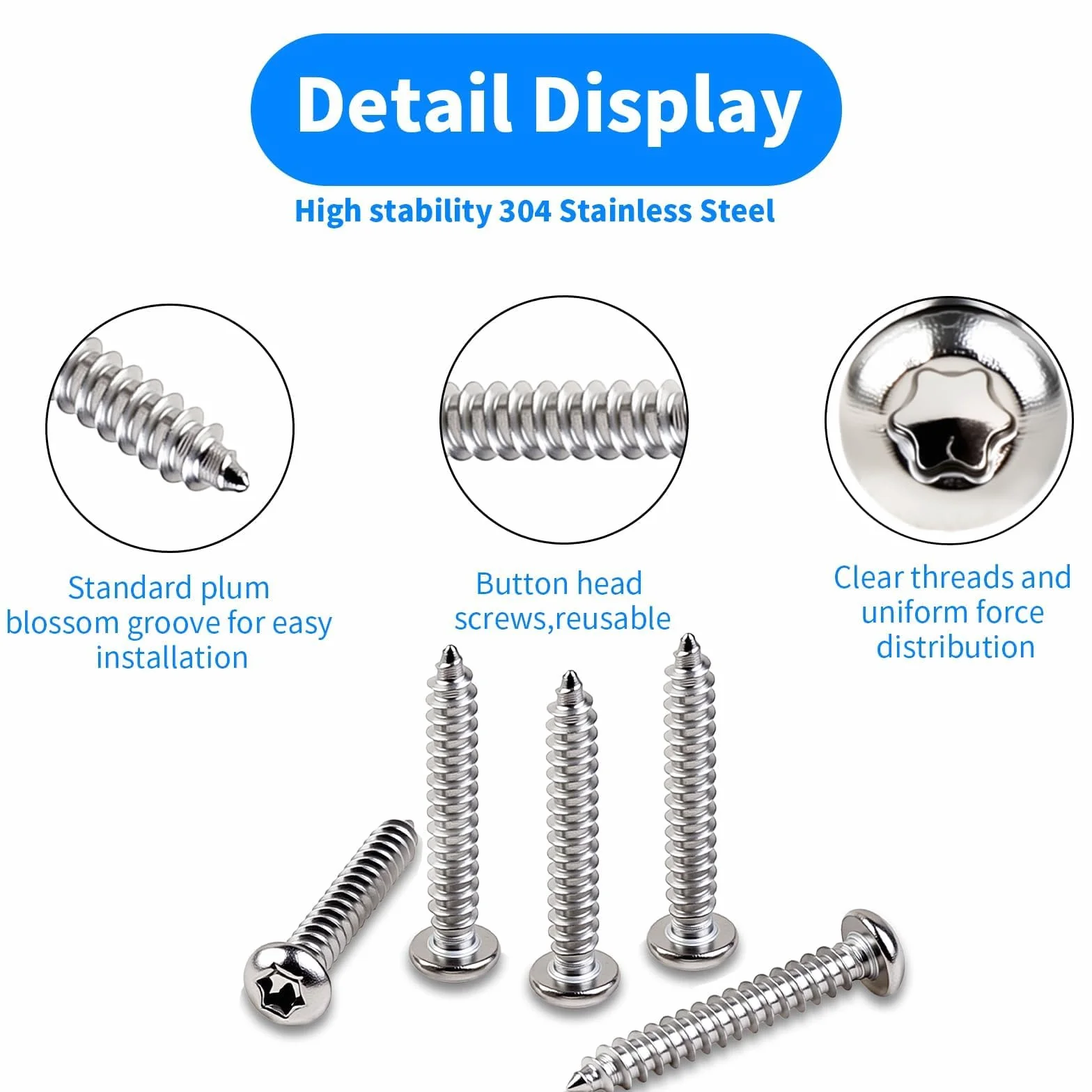 Wkręty samogwintujące ze stali nierdzewnej 304, śruby z łbem płaskim M3 x 16 mm, 120 sztuk