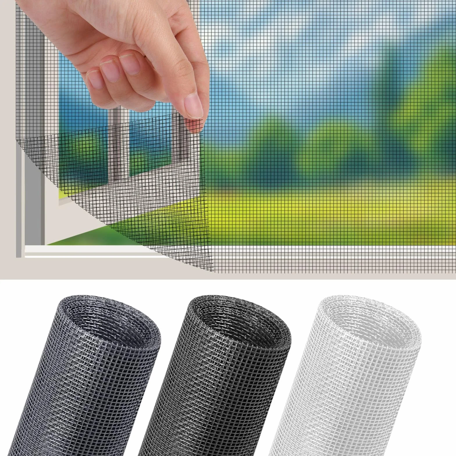 Flintronic Moskitiery do okien 120 x 250 cm siatka przeciw owadom z włókna włóknistego czarna