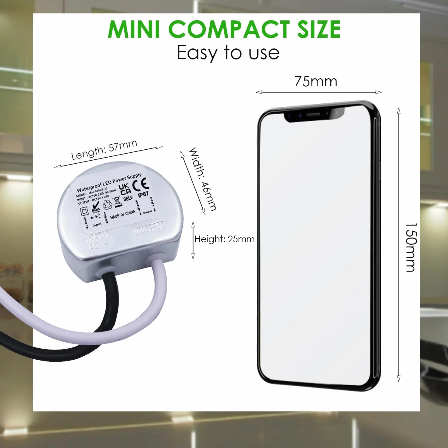 Zasilacz sieciowy 12V 1,25A IP67 15W Mini Transformator LED Wodoszczelny