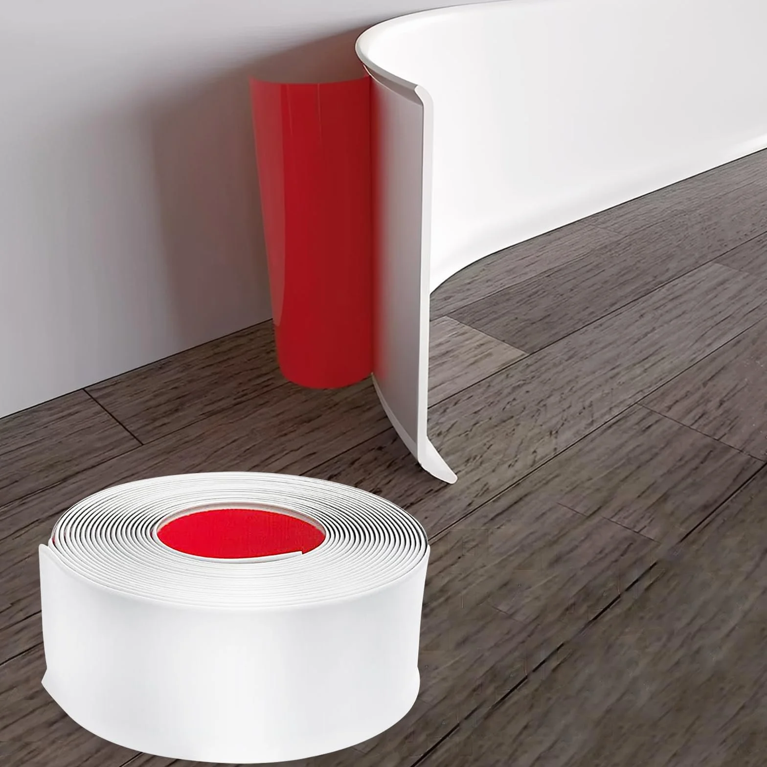 Miękka listwa przypodłogowa samoprzylepna PCW 6 m 50 x 20 mm biała