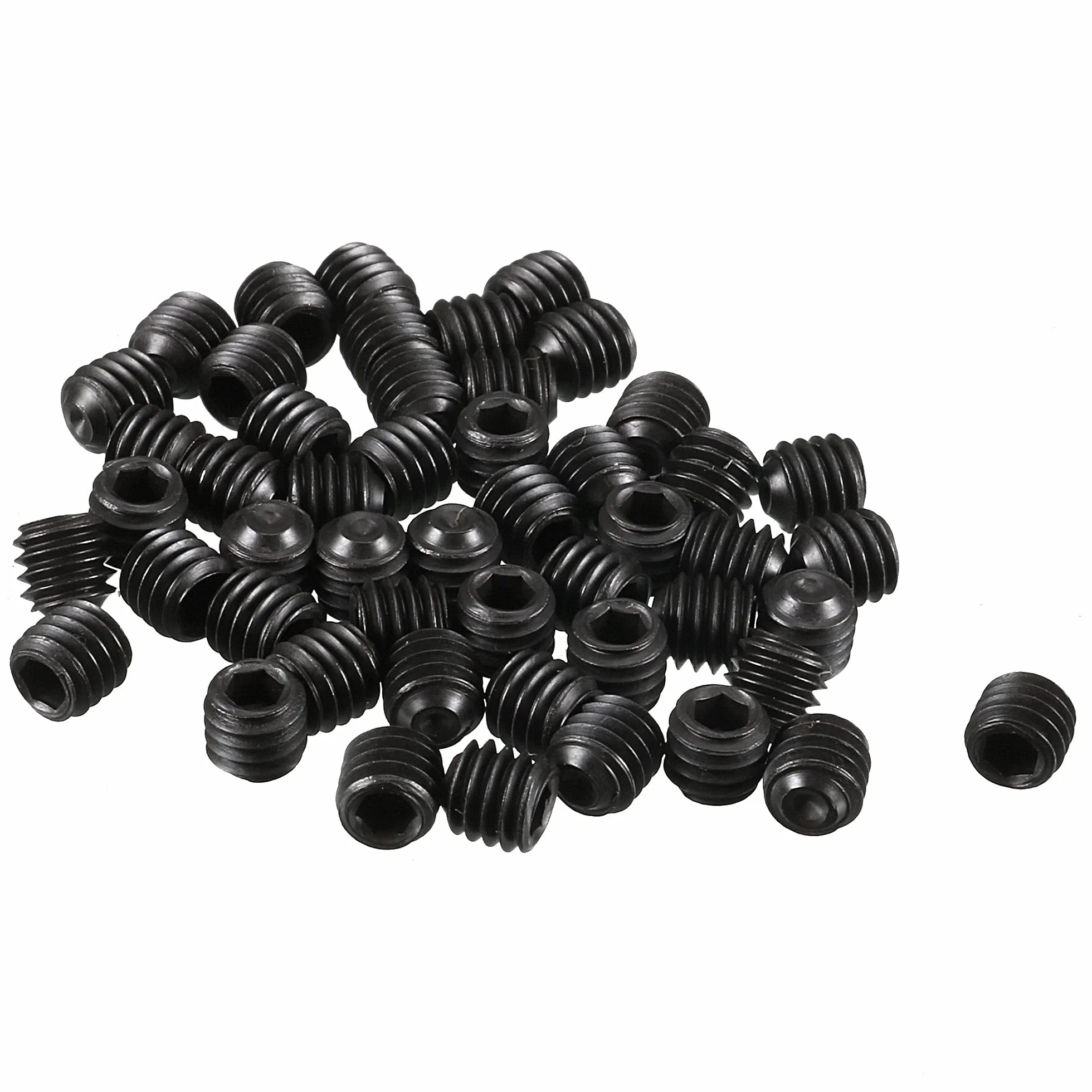 Zestaw śrub z gniazdem sześciokątnym M4 x 4 mm stal stopowa czarny 50 szt.