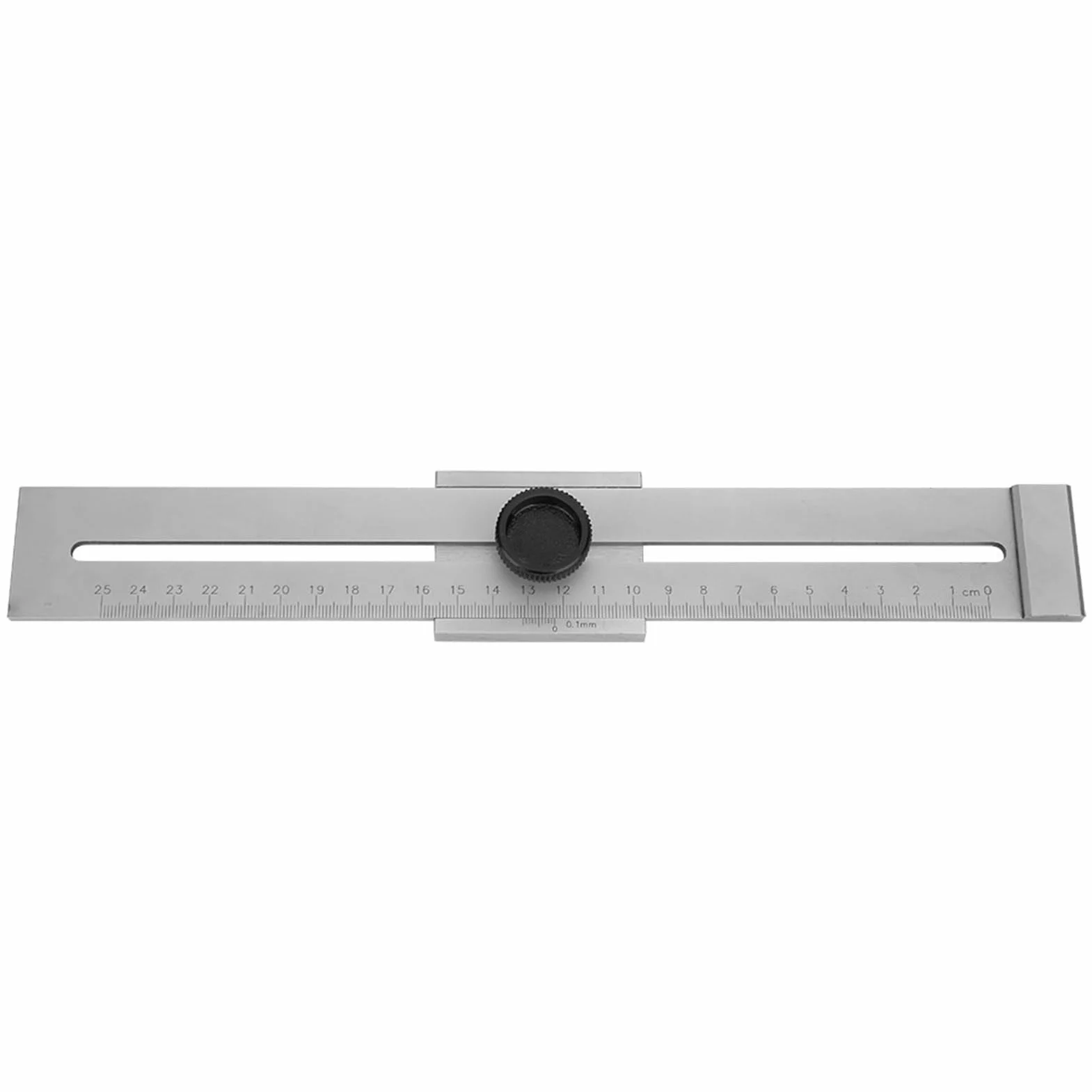 Linijka Pomiarowa 0-250 mm, Dokładność 0,1 mm, Narzędzie z Gałką, Widoczna Skala