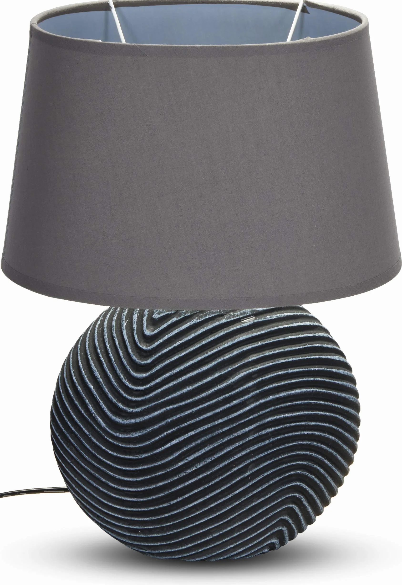 BRUBAKER Zestaw 2 lampek stołowych Zen Garden antracyt szary nóżki ceramiczne wysokość 38 cm
