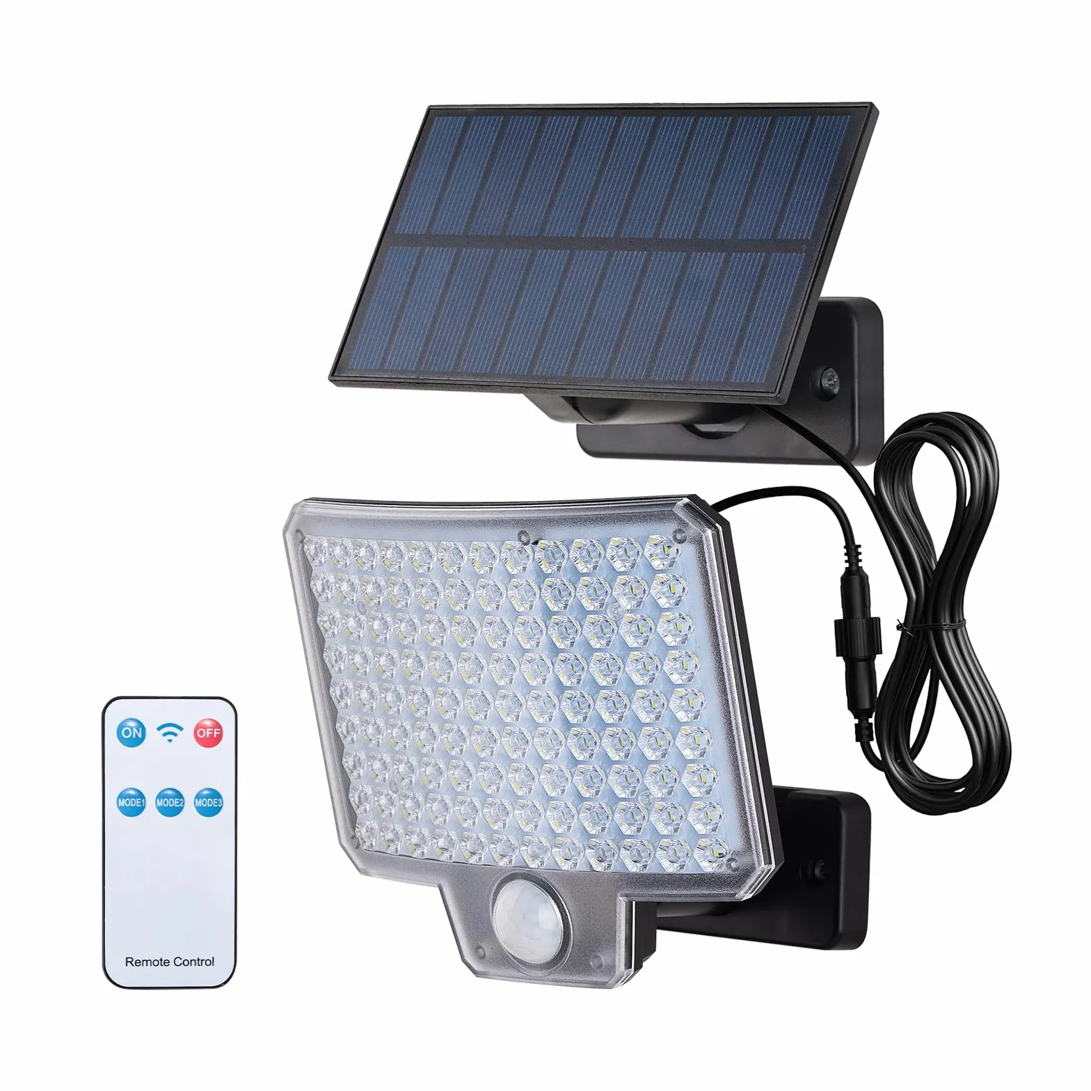 GRIFEMA GD201 Lampa Solarna Zewnętrzna LED 108 Czujnik Ruchu 3 Tryby 1500mAh IP65 Wodoodporna