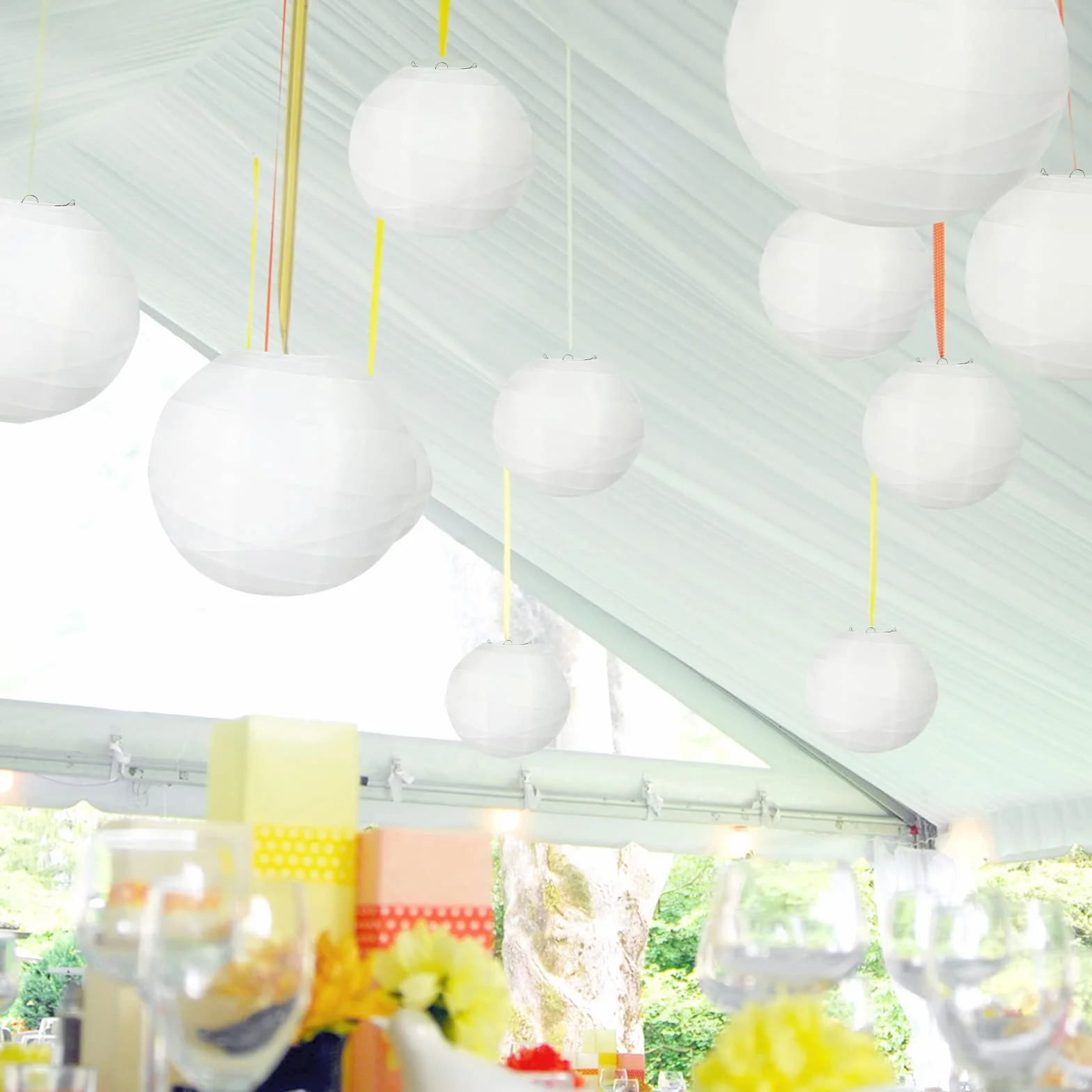 żebrowany papierowy lampion, okrągły lampion, 30 cm / 12", dekoracja na przyjęcie, do ogrodu, na wesele, urodziny i inne okazje