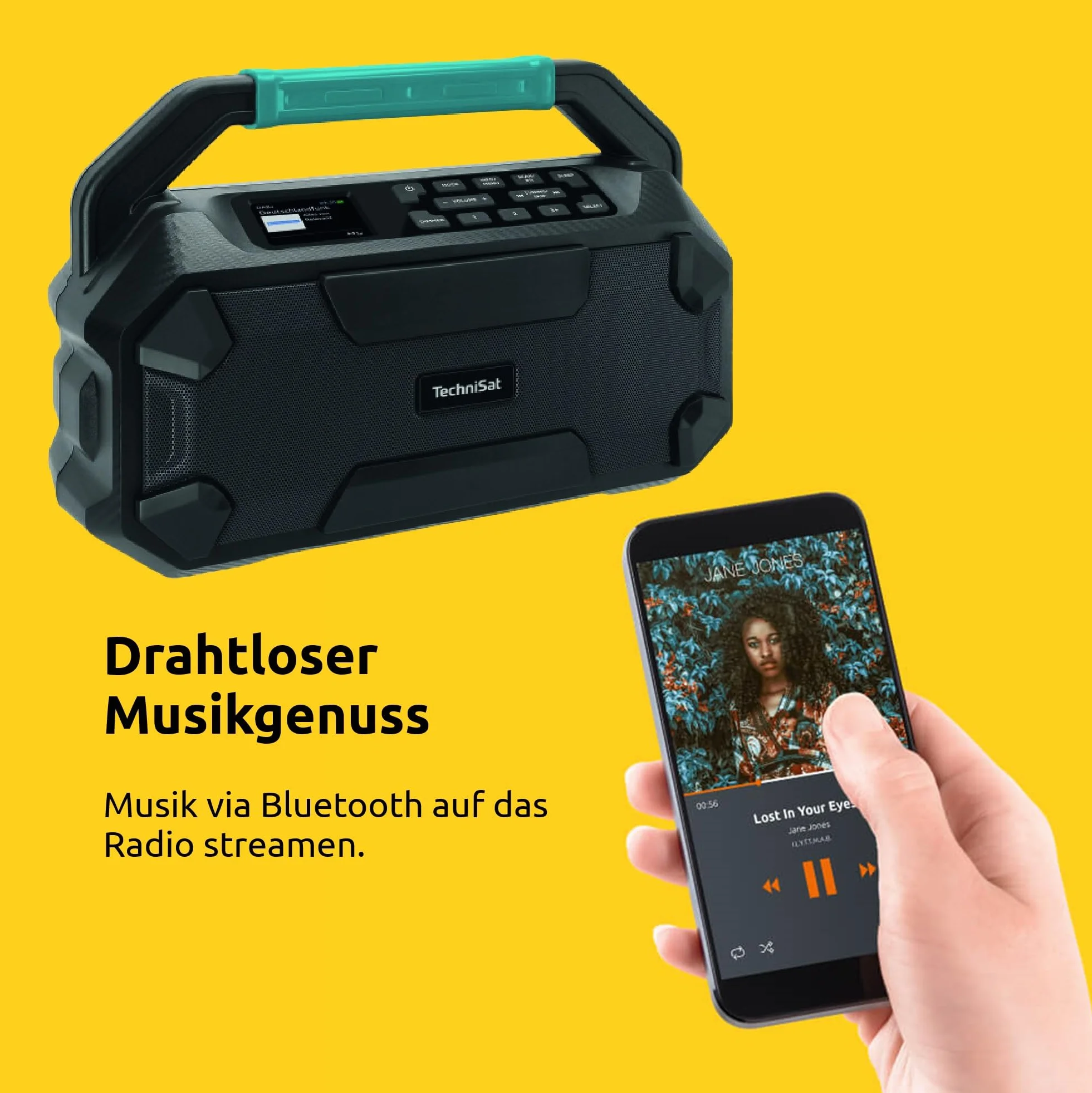 TechniSat Viola 231 OD akumulator Makita kompatybilne radio budowlane DAB+ UKW AUX in Bluetooth IPX4 ochrona przed wodą rozbryzgową 2 x 15 W głośniki stereo