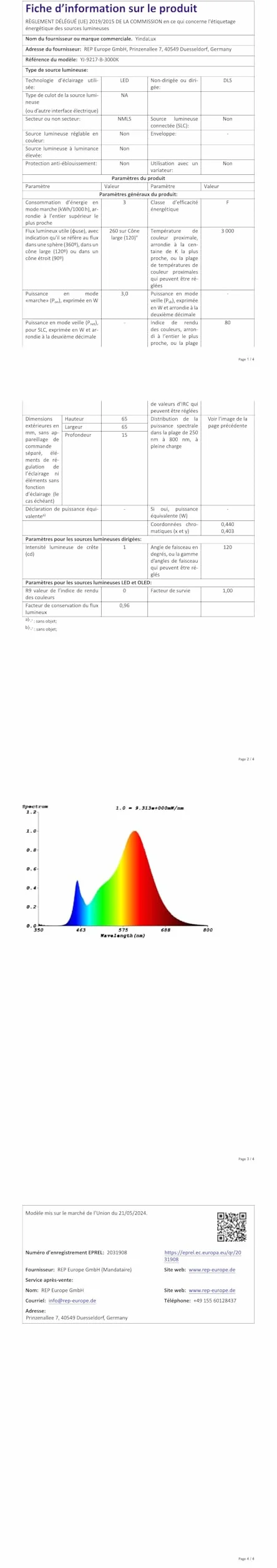 YindaLux Reflektor LED do zabudowy 12V 3000K ciepła biel ściemnialny 3W ekstra płaski otwór 55-58mm aluminium zestaw 3
