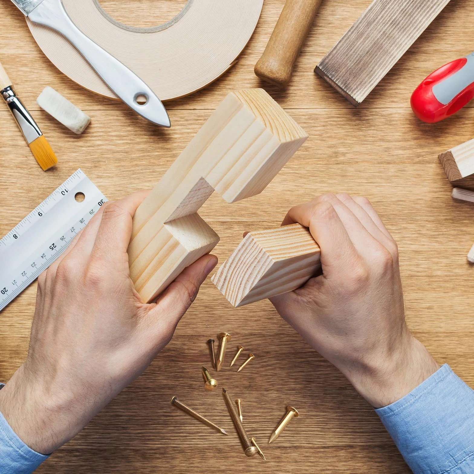 Mosiężne gwoździe 1,5 x 25 mm 70 sztuk do drewna DIY