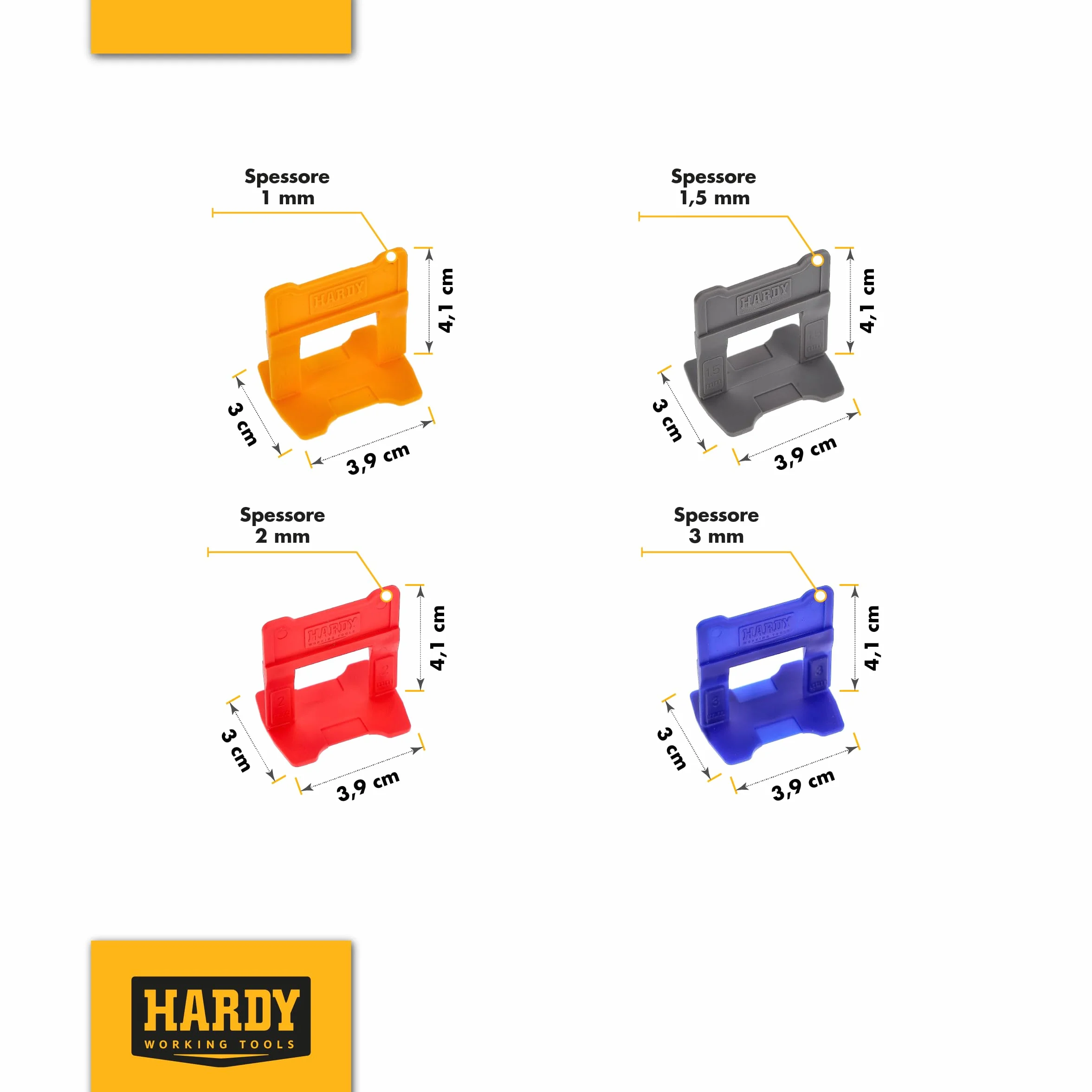 HARDY klipsy do fug 2 mm opakowanie 400 sztuk
