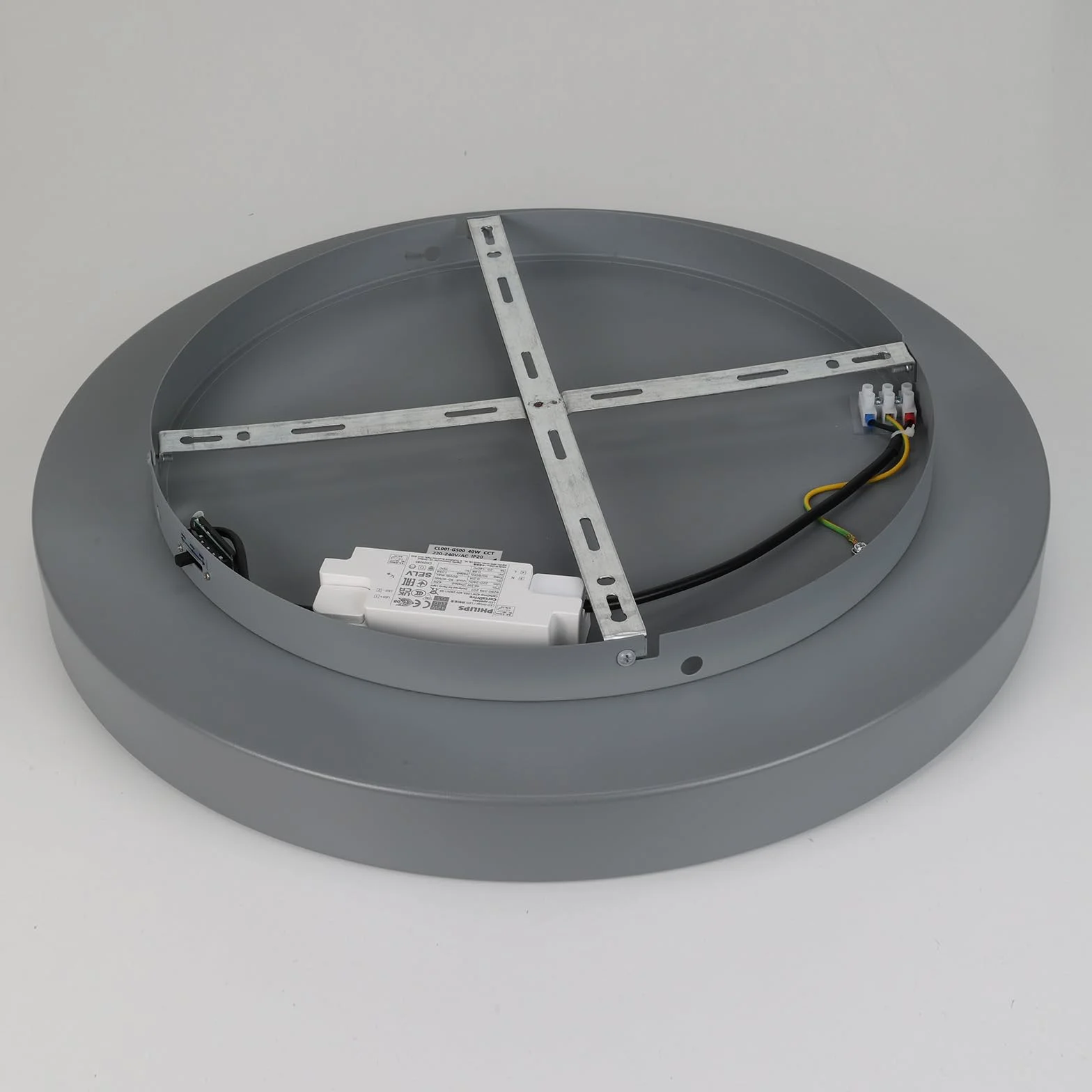 Alpinaluz Lampa sufitowa LED Ø 50 cm 40 W 5000 lumenów stal szara matowa CCT 3000K/4000K/6000K regulowane białe światło