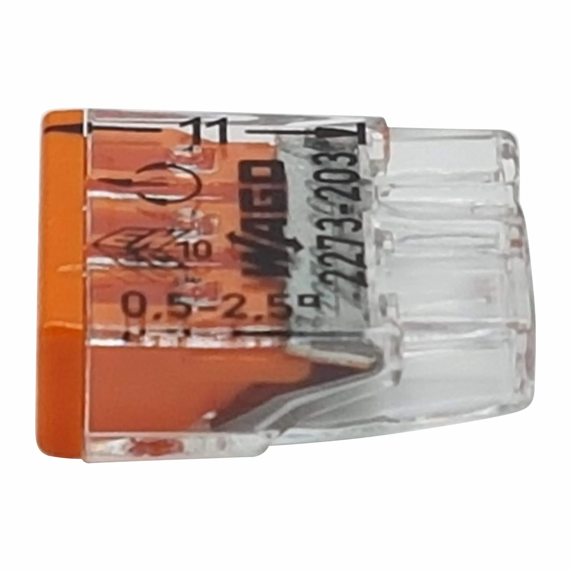 Bluecool Wago 2273-203 Zestaw 30 zacisków puszek 3-pinowy 0,5-2,5 mm² przezroczysty/pomarańczowy