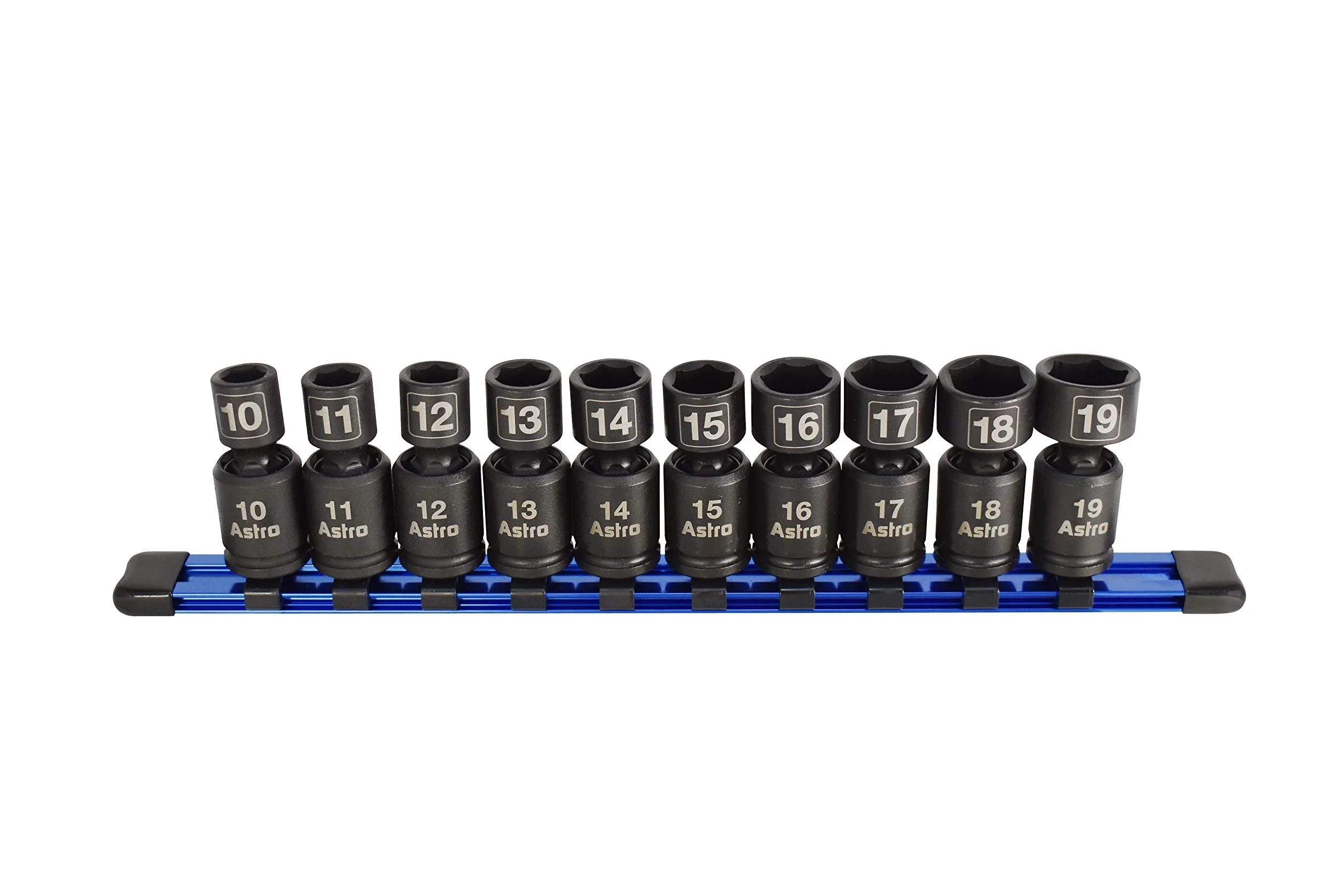 Astro 78344 Narzędzie pneumatyczne napęd 3/8″ Nano nasadki udarowe 10 szt. metryczne czarne