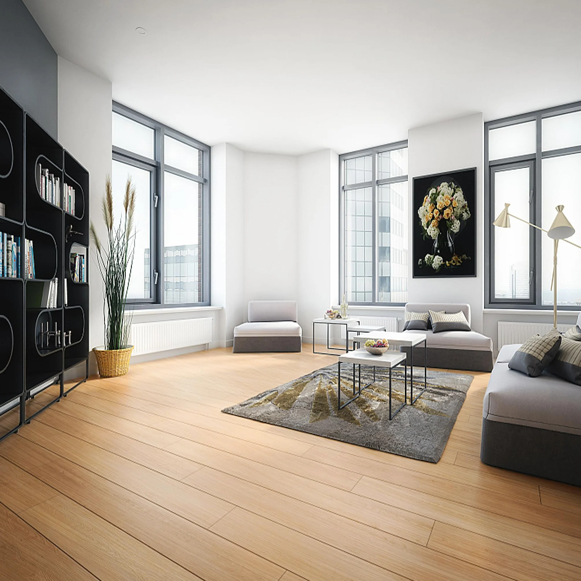 Wykładzina podłogowa z PCW, samoprzylepna, 54 płytki winylowe, płytki samoprzylepne, 7,53 m², efekt drewna, odporne na zużycie, wodoodporne, do kuchni, salonu, na balkon (klasyczny dąb)