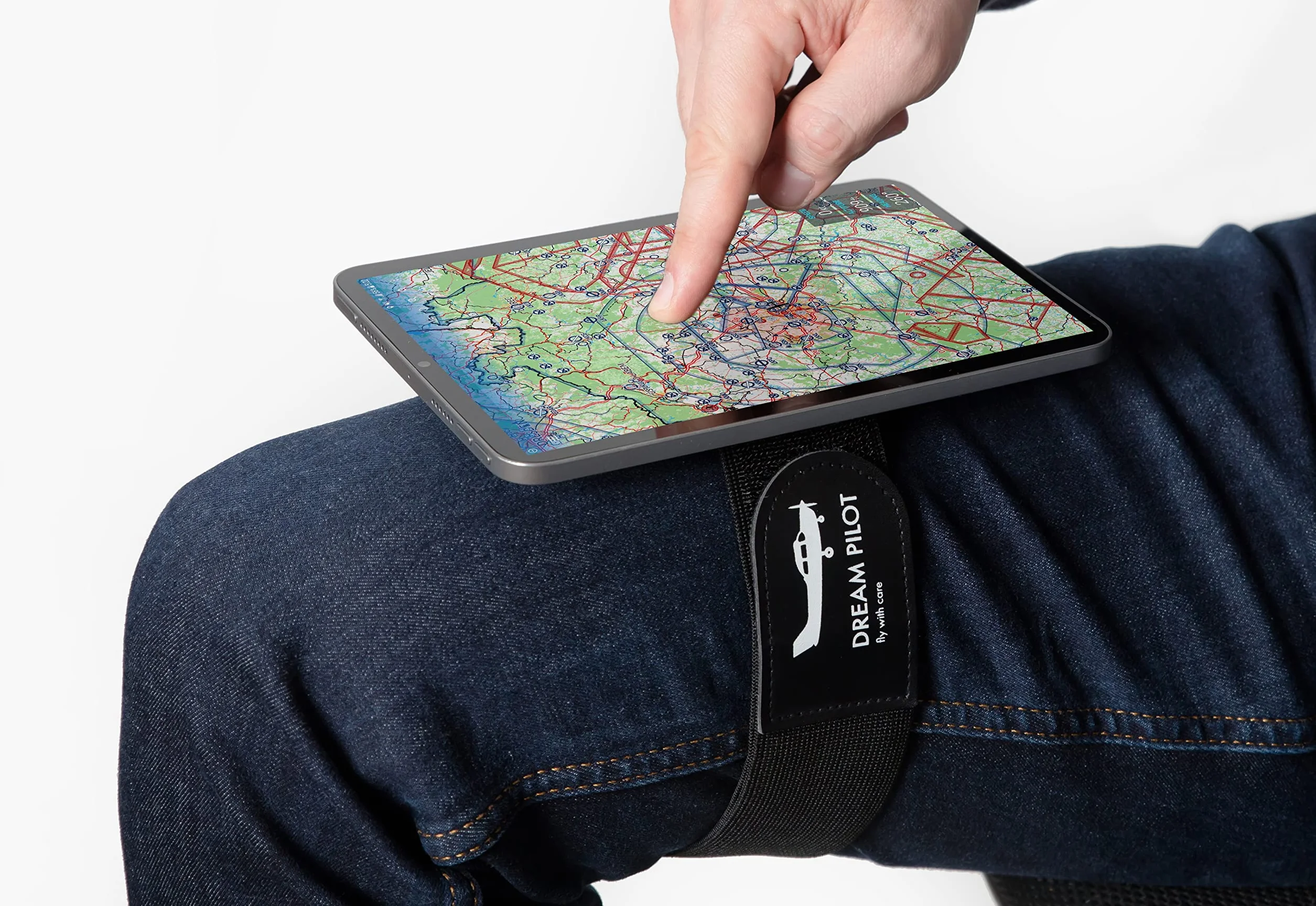 Dream Pilot Kneeboard do iPada, iPada mini, iPhone'a, dowolnego smartfona z systemem Android, dowolnego tabletu, uniwersalne rozwiązanie - smukłe, stabilne, certyfikowane wzornictwo MIL-STD 810G