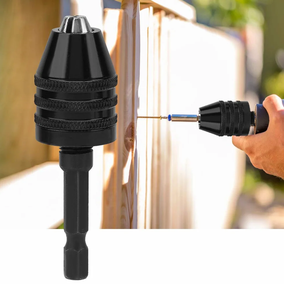 Uchwyt wiertarski bezkluczykowy 0,3-6,5 mm 1/4" sześciokątny adapter szybkiej wymiany
