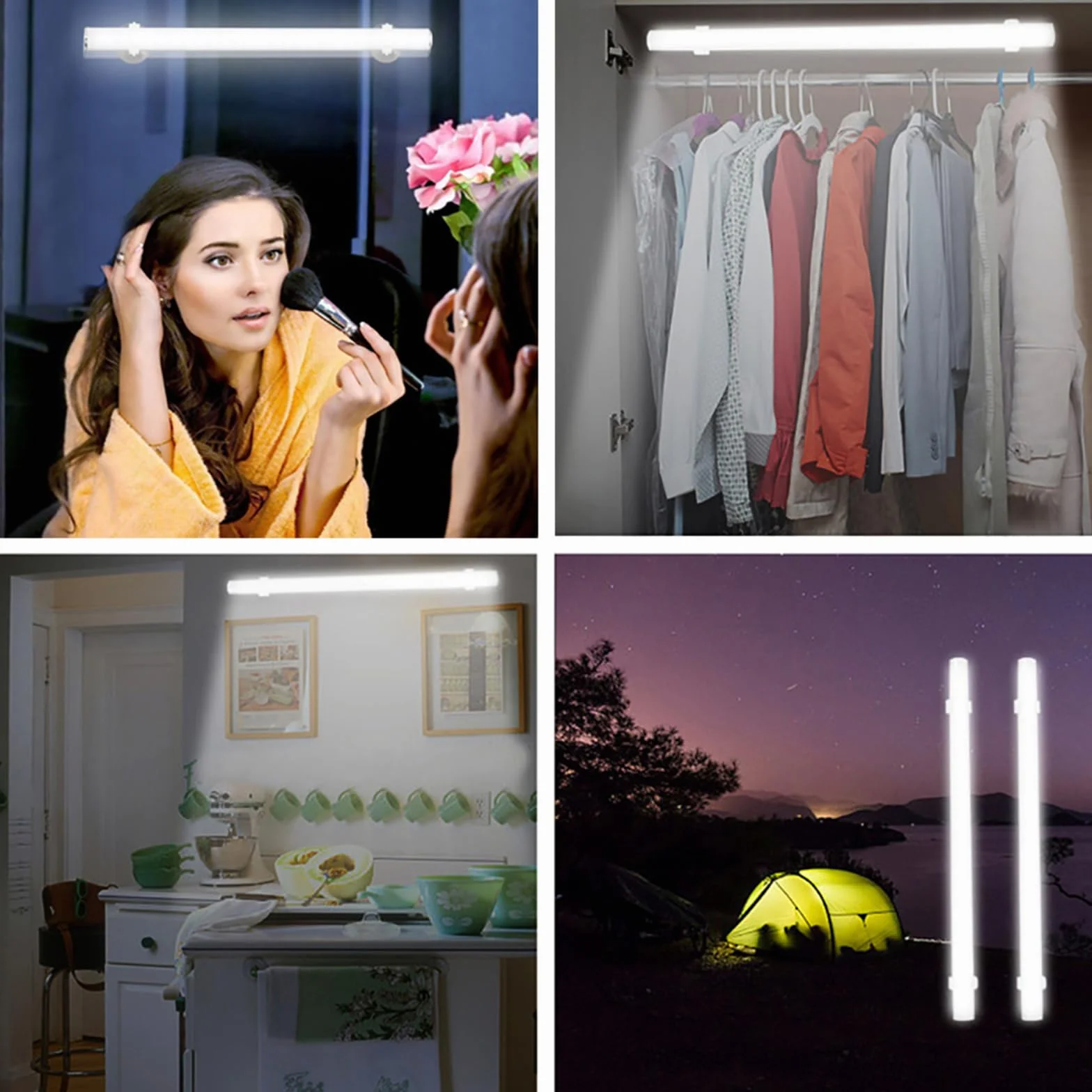 Lixada 2 sztuki LED lampka do makijażu przenośna przyciemniana