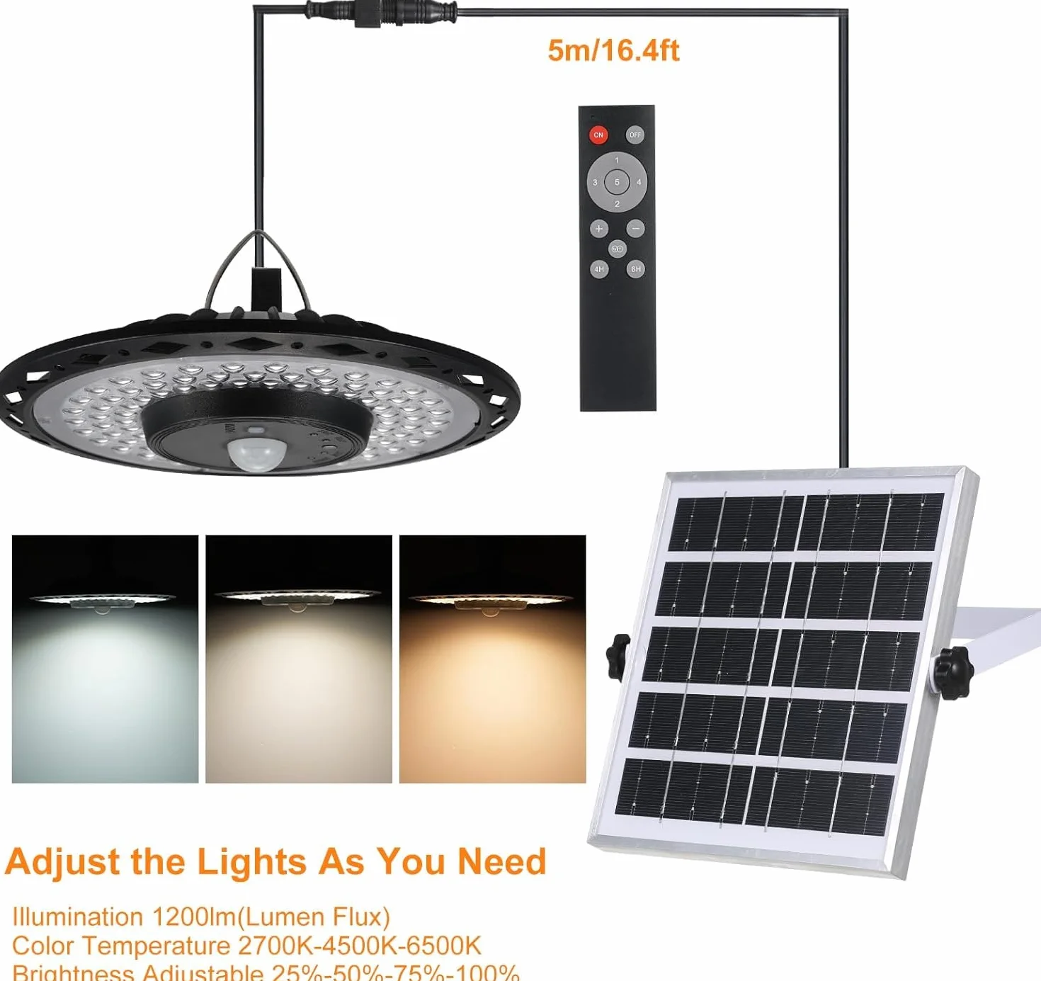 Lixada Lampy solarne zewnętrzne 2 sztuki 180 LED 4400 mAh IP65 czujnik ruchu 5 trybów