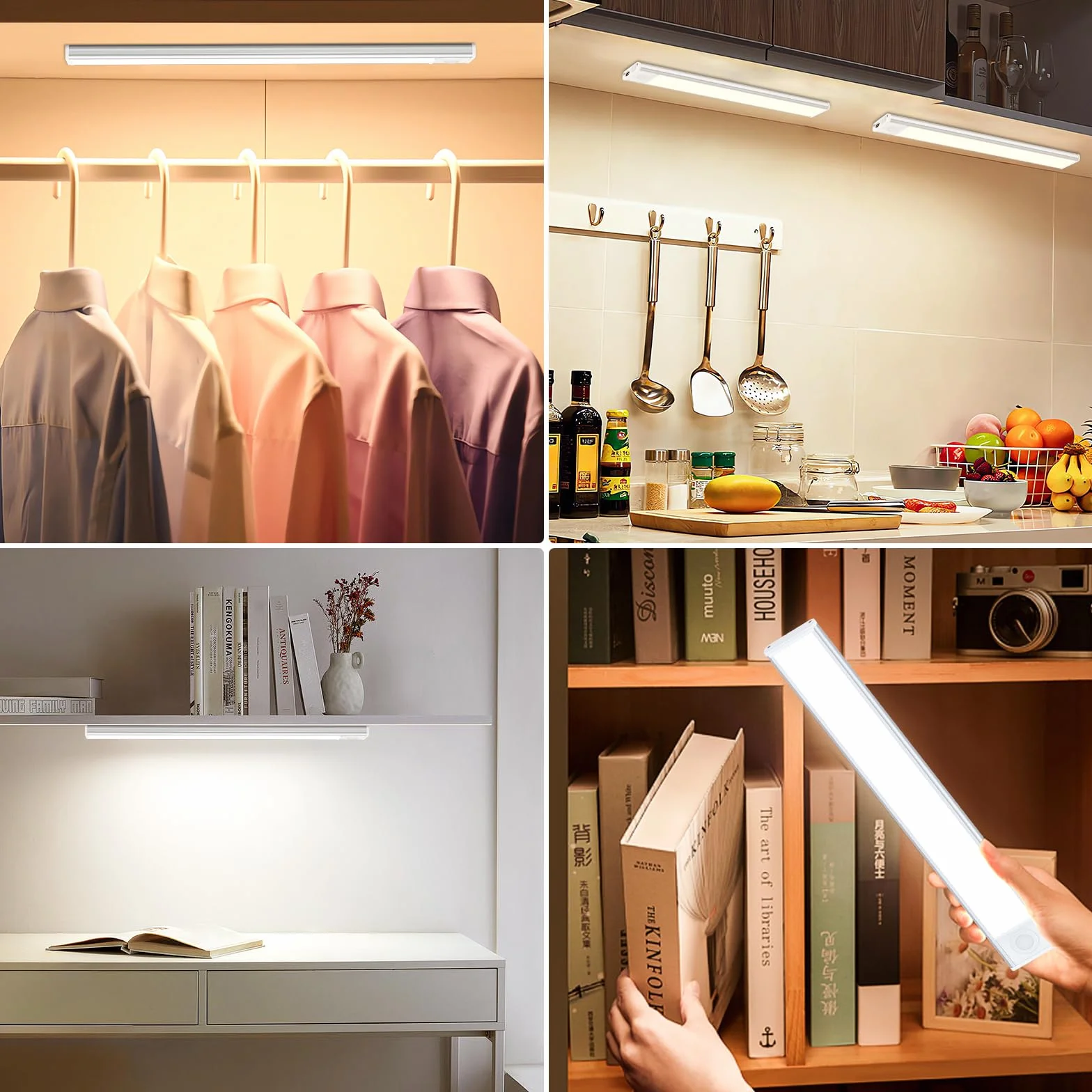 TRUMPETS 30 CM LED Light with Motion Sensor 3000mAh 3 Colors USB-C Rechargeable 108 LED Kitchen Under Cabinet