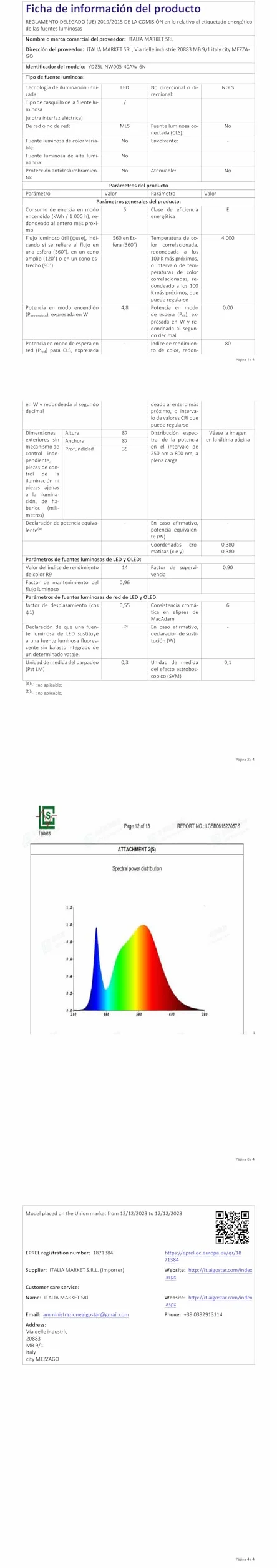 Aigostar LED Downlight wpuszczany w sufit 4,8 W IP65 wodoodporny 4000 K naturalne światło bardzo płaski biały ø87*H35 mm 6 szt.
