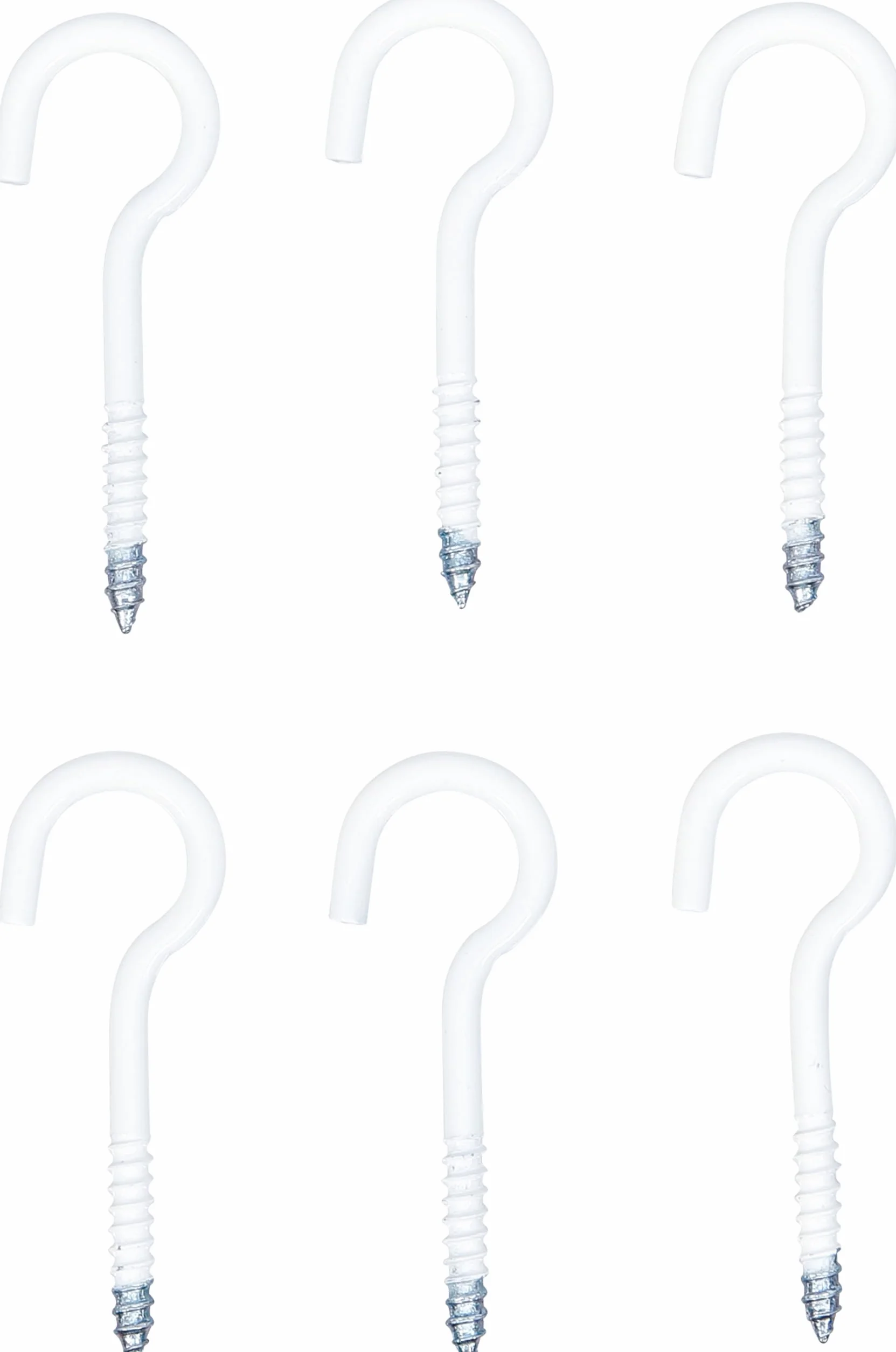 BGS Zestaw haków gwintowanych 60 mm 6 szt. biały