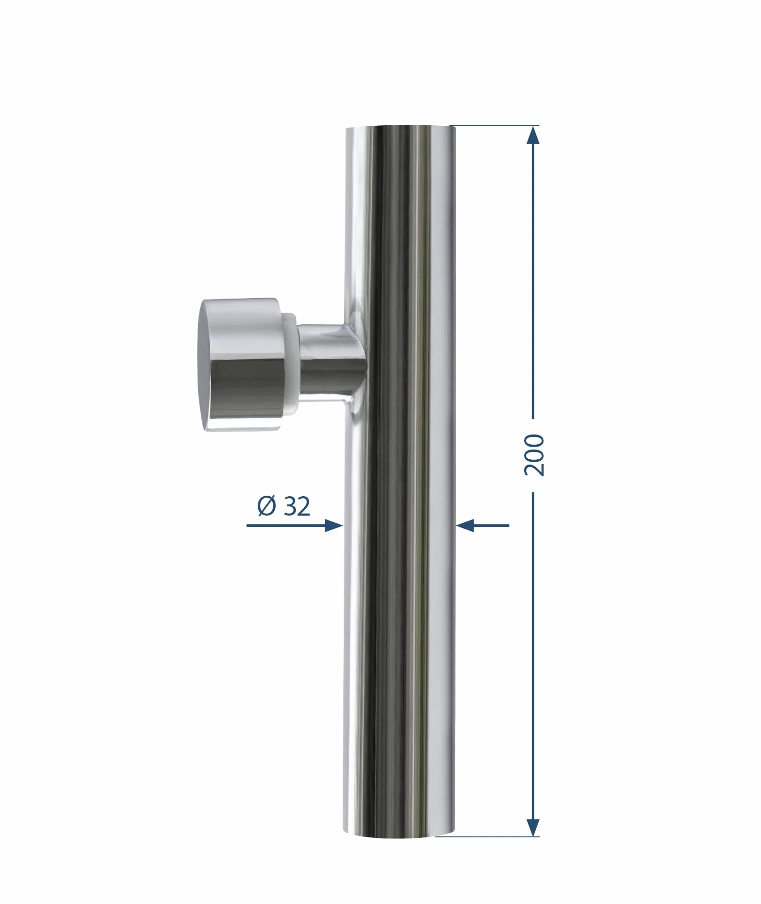 Sanitop-Wingenroth Syfon z rurą wylotową 1 1/4" x 32 x 200 mm mosiężny chromowany