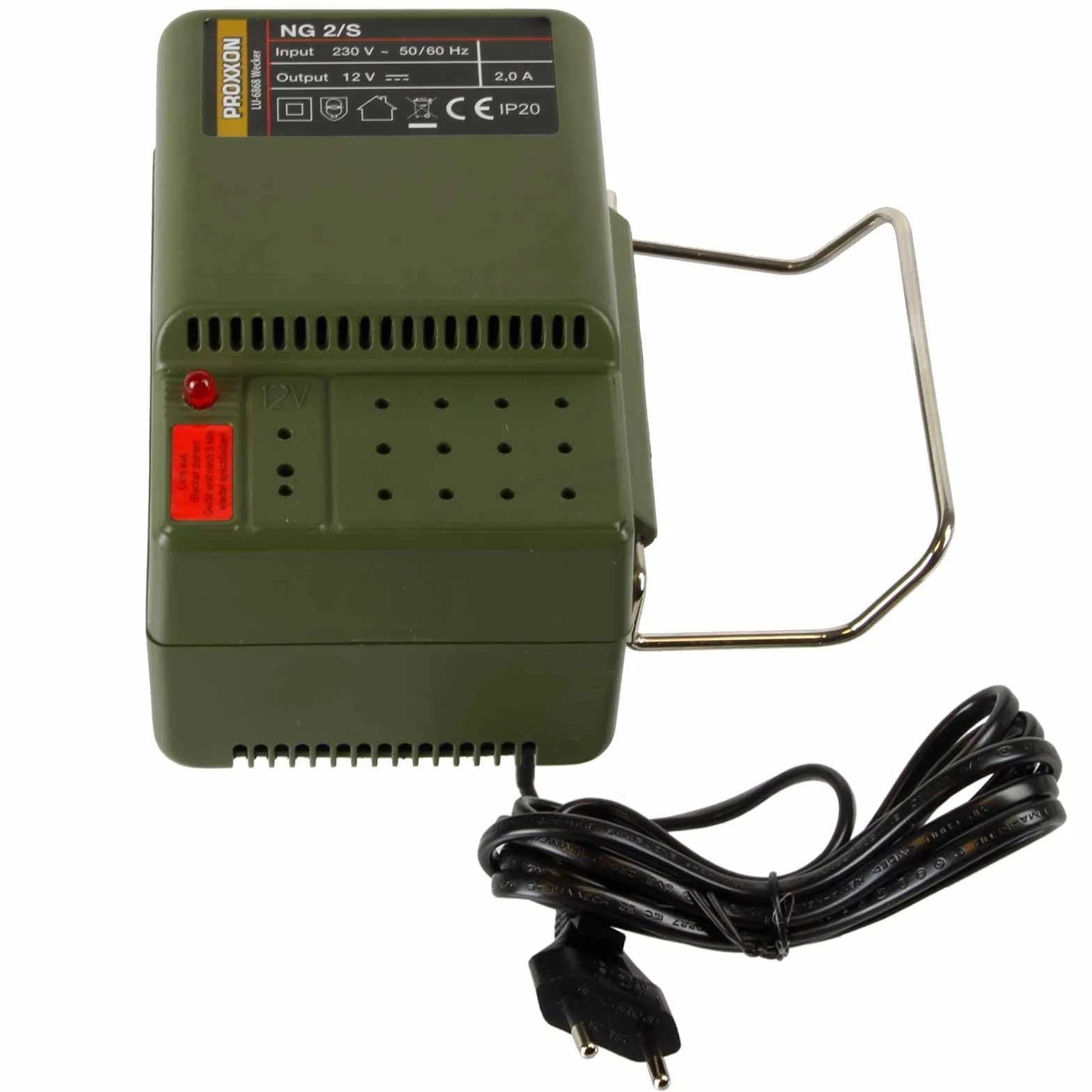 Proxxon 28706 Micromot zasilacz NG2/S transformator bez regulacji prędkości obrotowej 230 V AC prąd zmienny na prąd stały 12 V DC