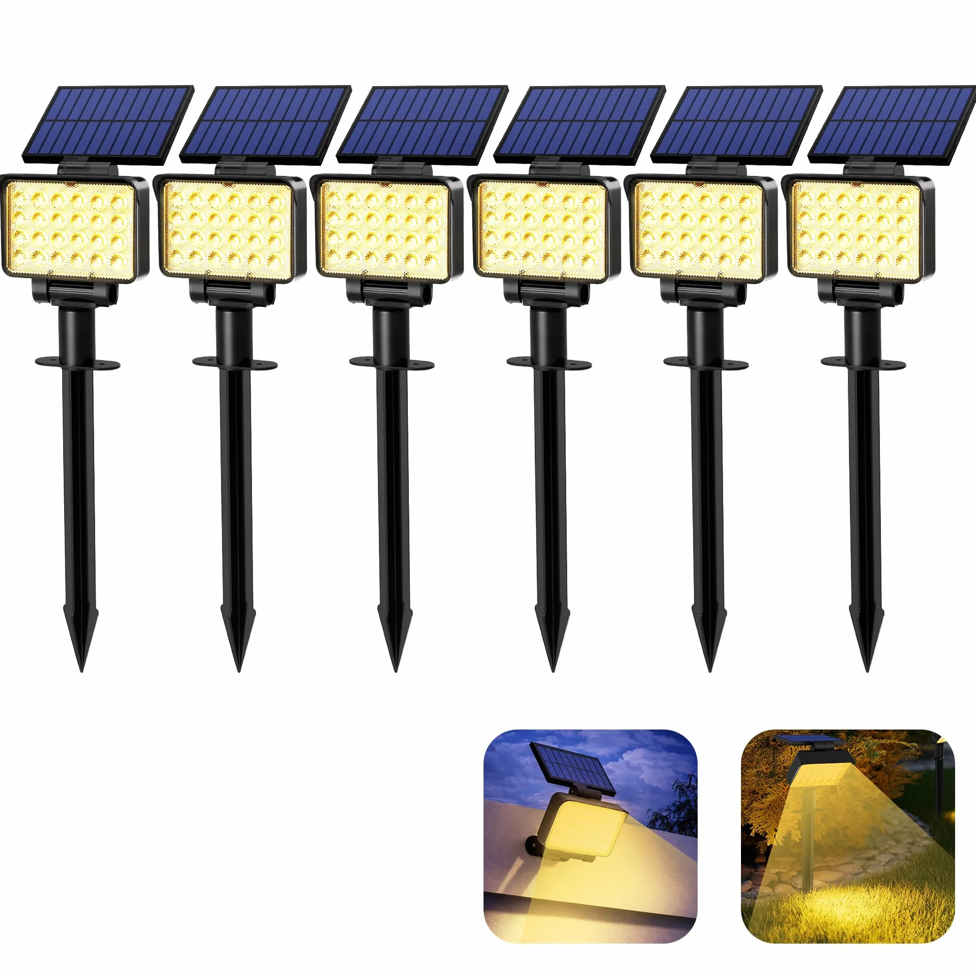 Solpex Solarne oświetlenie punktowe IP65 24 LED ciepła biel 6 sztuk