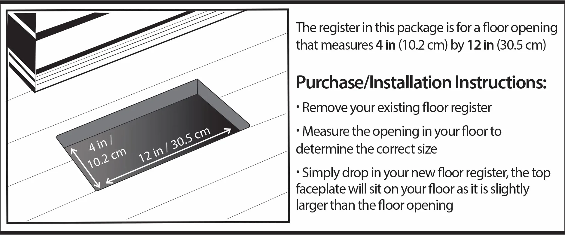 Decor Grates ECH412-NKL, Eclipse Floor Register, 4x12 Inches, Brushed Nickel
