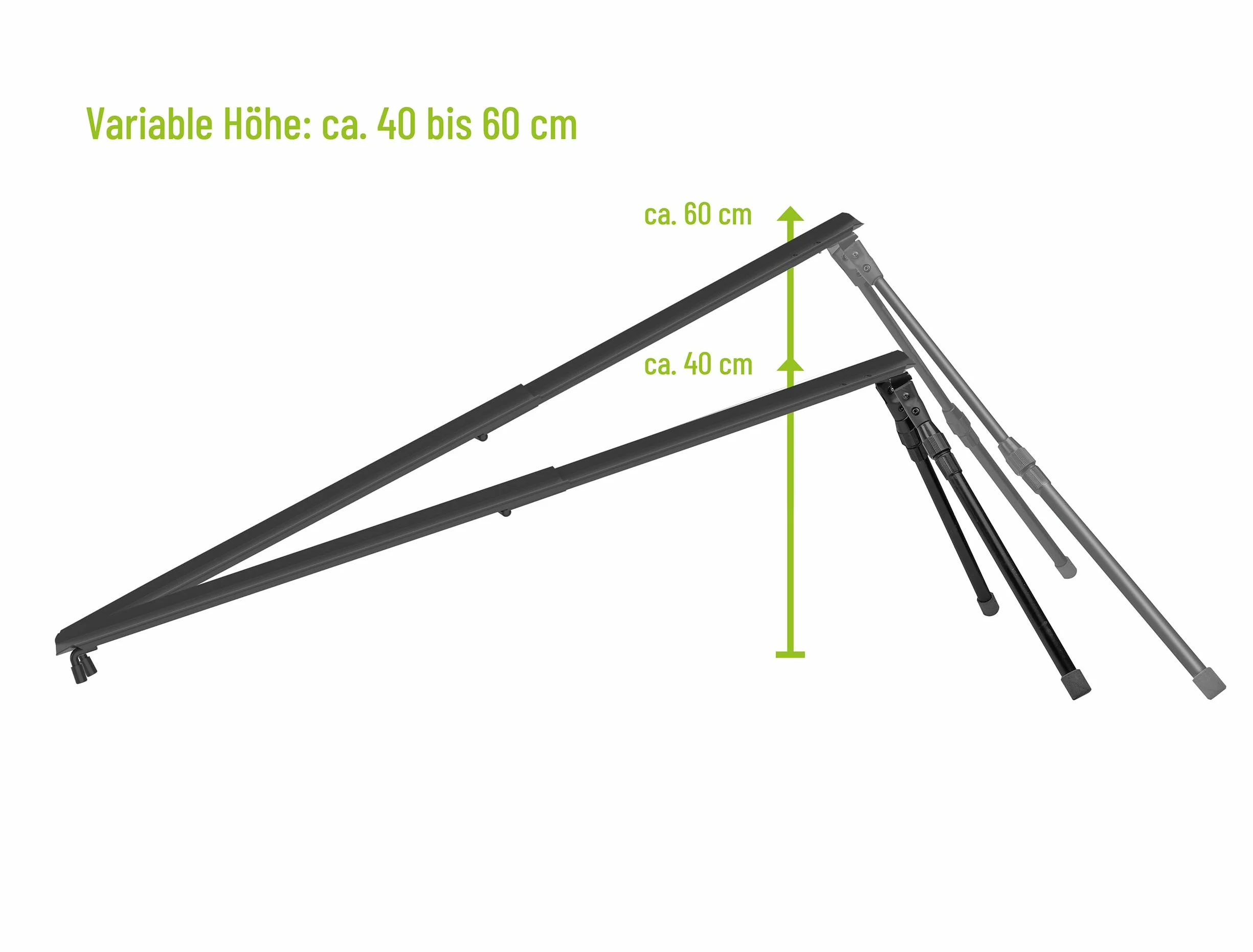 EUFAB 11640 uniwersalna szyna najazdowa do bagażnika rowerowego, ok. 115 cm, regulowana wysokość 40-60 cm, obciążenie użytkowe 30 kg, do opon o szerokości 8-10 cm, składana