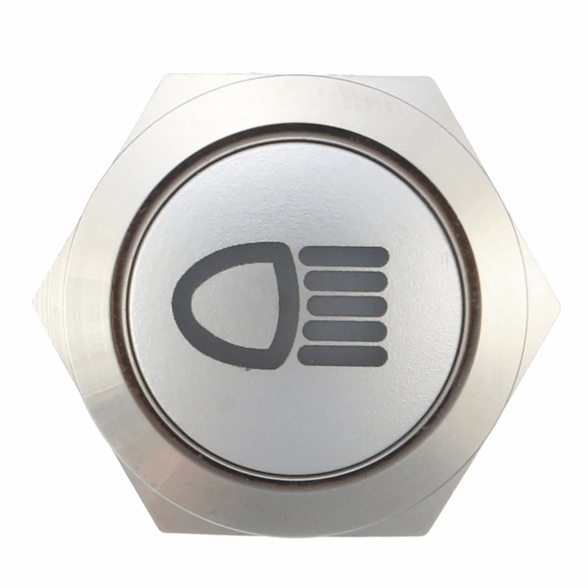 Przełącznik Przycisk LED 12V 19mm Srebrny Metal Push On Off Blokada Światła Niebieski