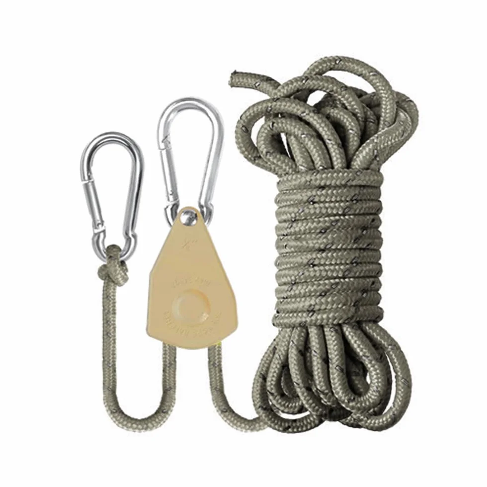 WANGCL 2M Ratchet Ropes Grow Lights Ratchet Hanger z karabińczykami Regulowany Wytrzymały Wieszak Na Liny