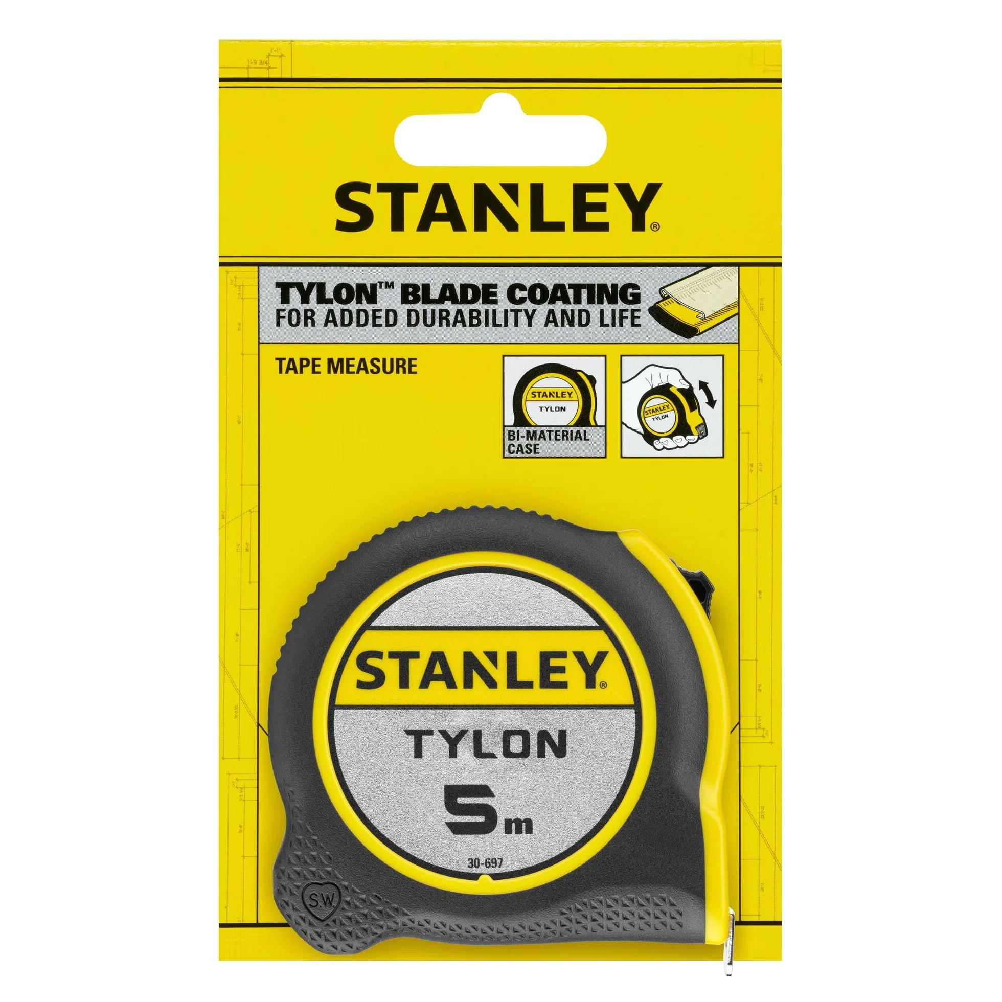 Stanley 1-30-697 Miara 5m x 19mm Czarny/Żółty