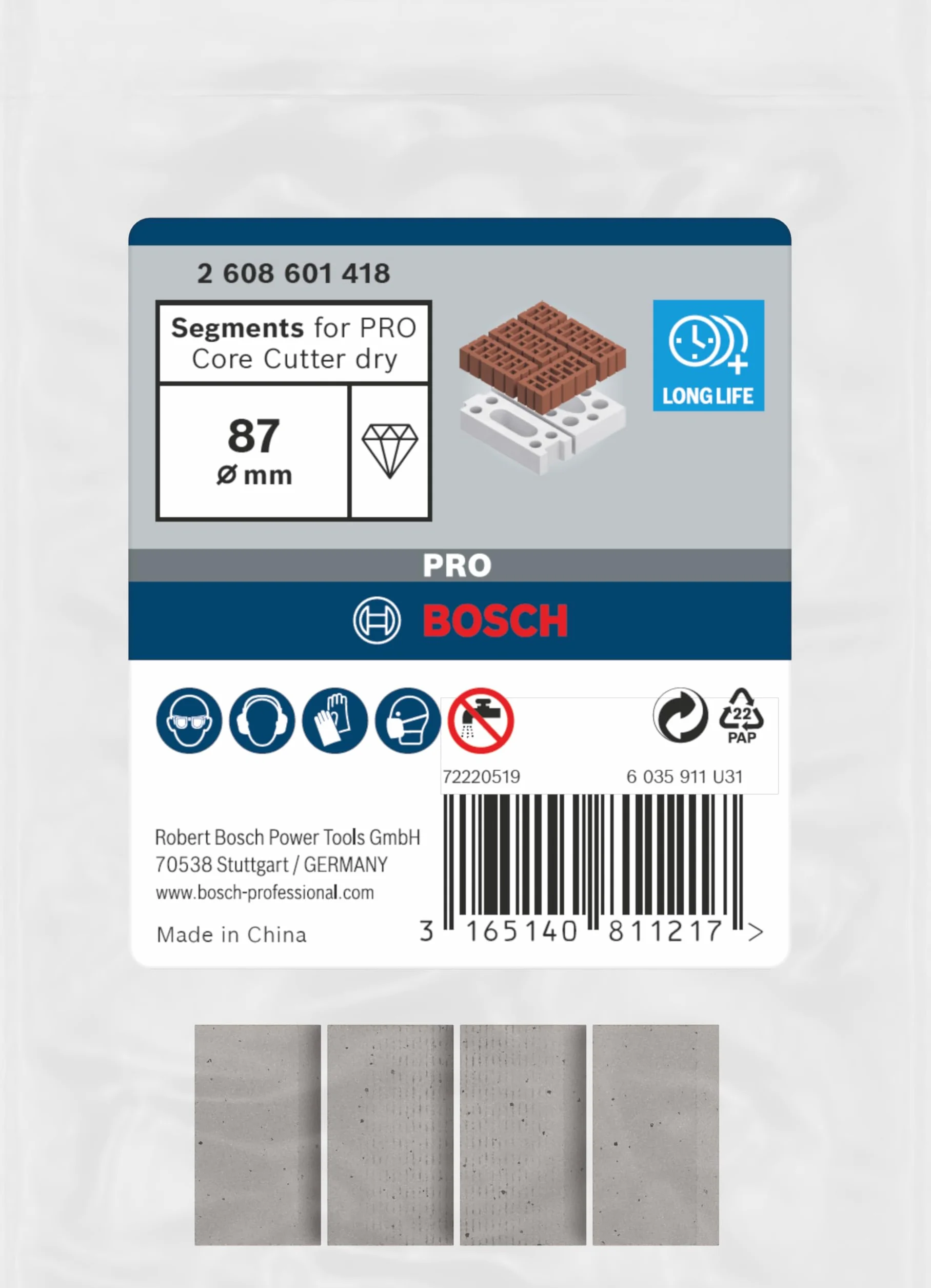 Bosch PRO Multi Material Dry Segmenty do diamentowych koronek wiertniczych 87 x 11,5 mm
