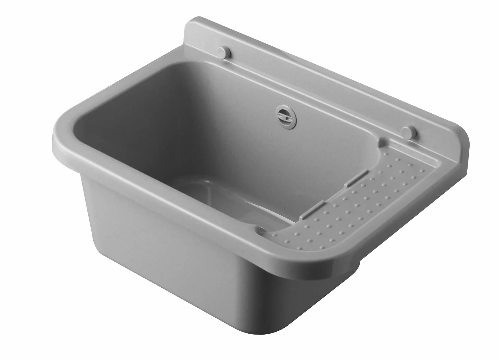 Umywalka betonowa szara 50x34x21 cm na ścianę żywica zewnętrzna