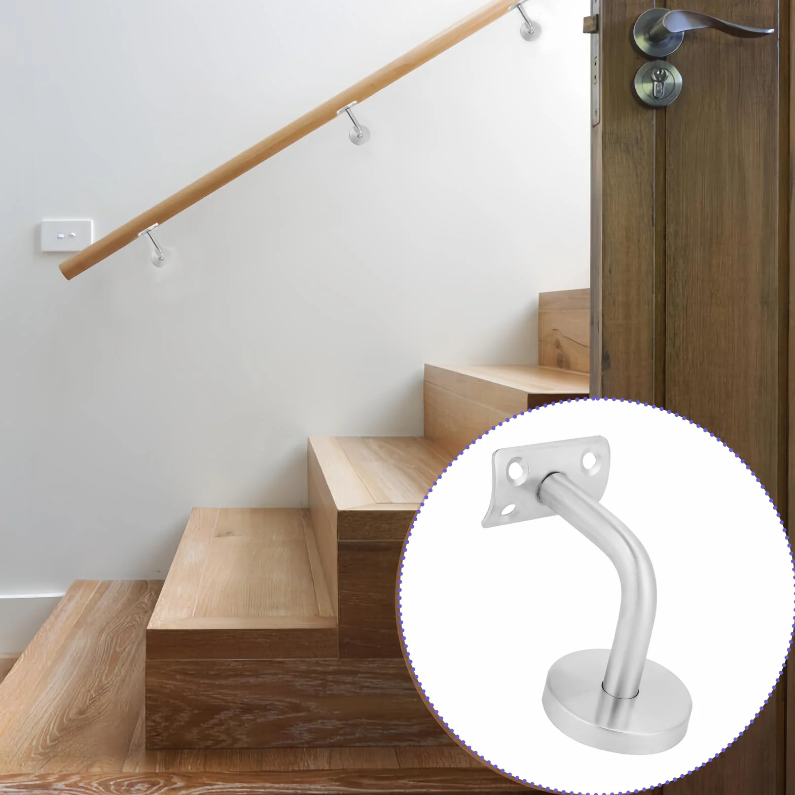 Uchwyt poręczy ze stali nierdzewnej 48x29 mm 5 sztuk regulacja nachylenia