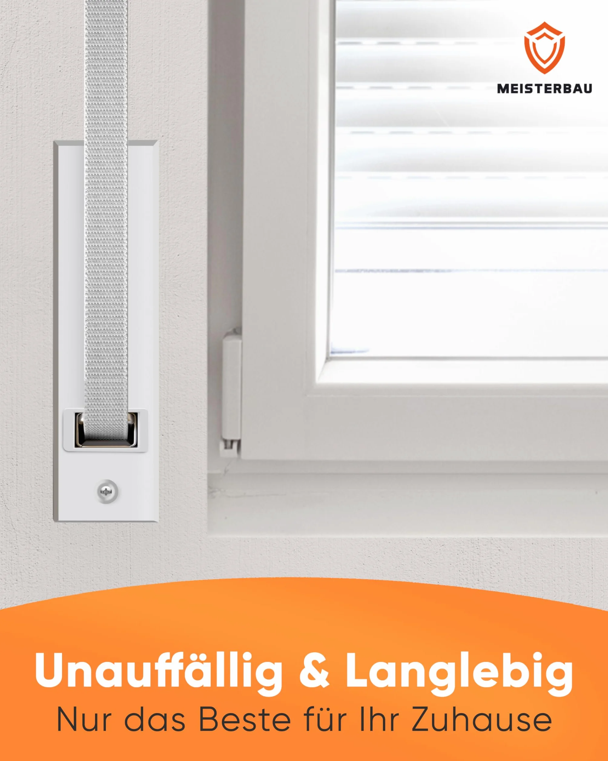 MEISTERBAU Osłona paska do rolet z rozstawem otworów 105 mm 6 sztuk wysokiej jakości Made in Germany osłona nawijacza pasa do rolet 23 mm wytrzymała pokrywa rolety