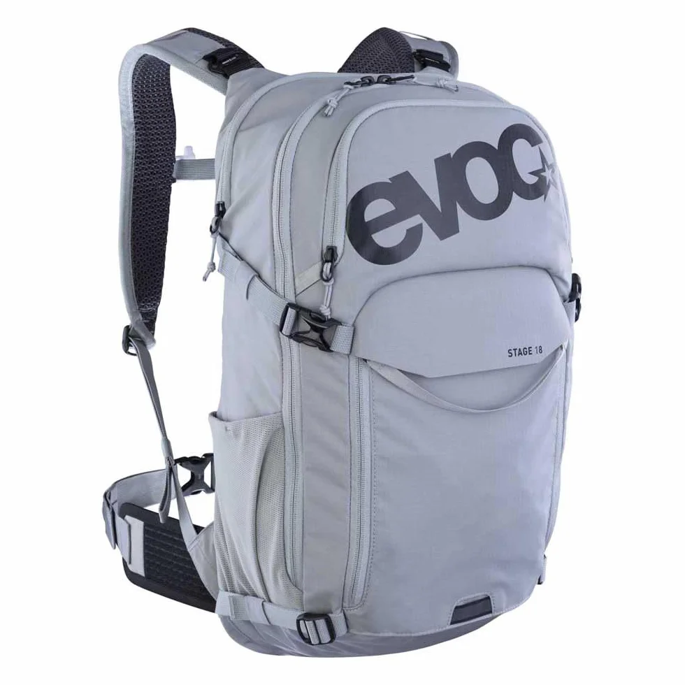 EVOC STAGE 18, plecak (regulowane paski naramienne z BRACE LINK, AIR FLOW CONTACT SYSTEM, z kieszenią na bukłak, kieszenią na narzędzia i paskami kompresyjnymi, jeden rozmiar)