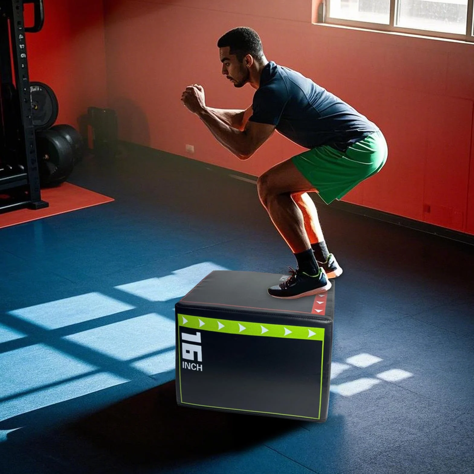 Plyometric Jump Box – odporny na wstrząsy pojemnik Step Up Box do treningu, gąbka EPE z odporną na zużycie osłoną, stabilny sprzęt fitness do treningu siłowego, cardio i skoków w domu lub na siłowni