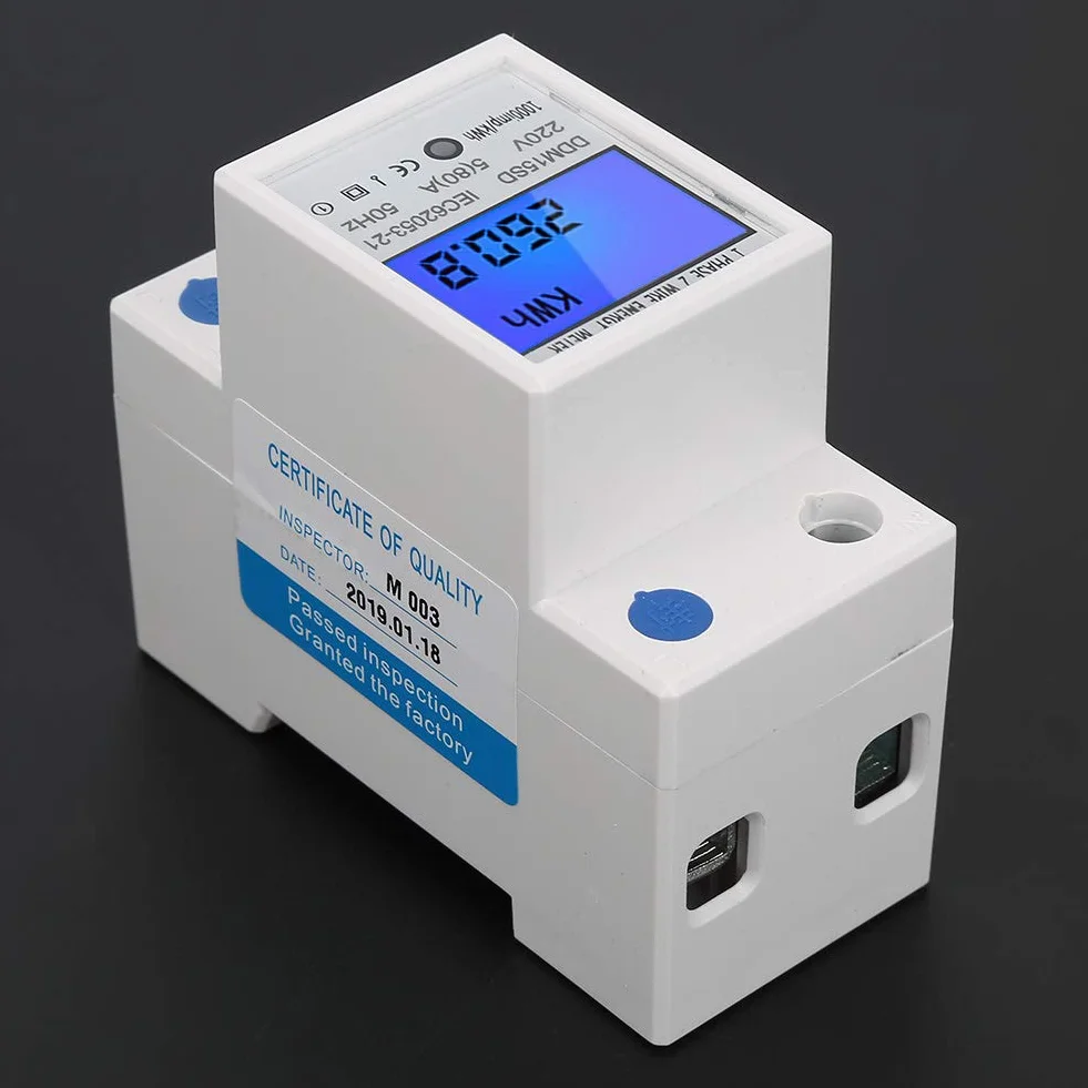 Elektroniczny licznik energii KWh 5-80A DDM15SD Cyfrowy wyświetlacz LCD Jednofazowy