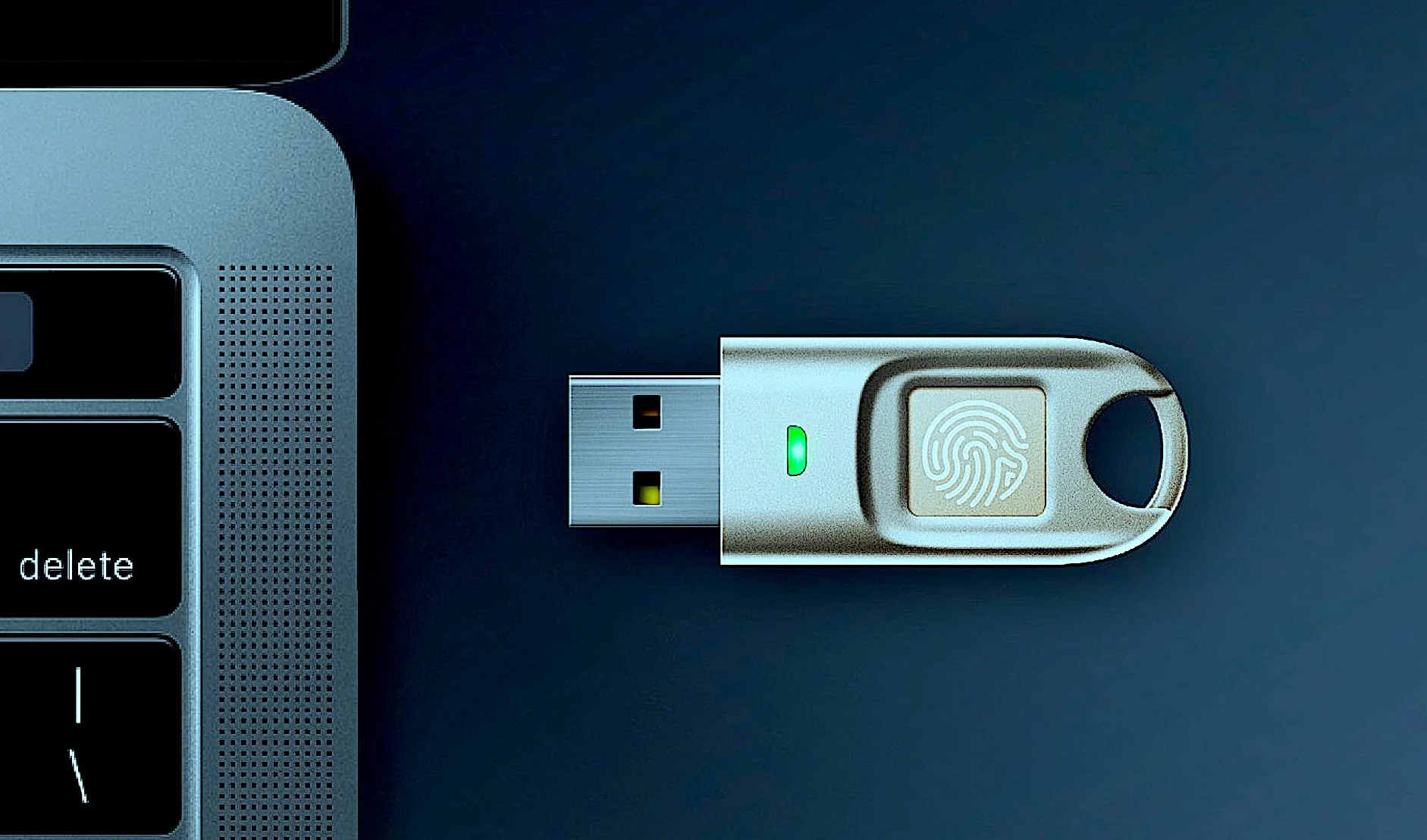 Klucz USB FIDO2 i certyfikat cyfrowy ChipNet FIDO2 ID BioPass, srebrny metaliczny