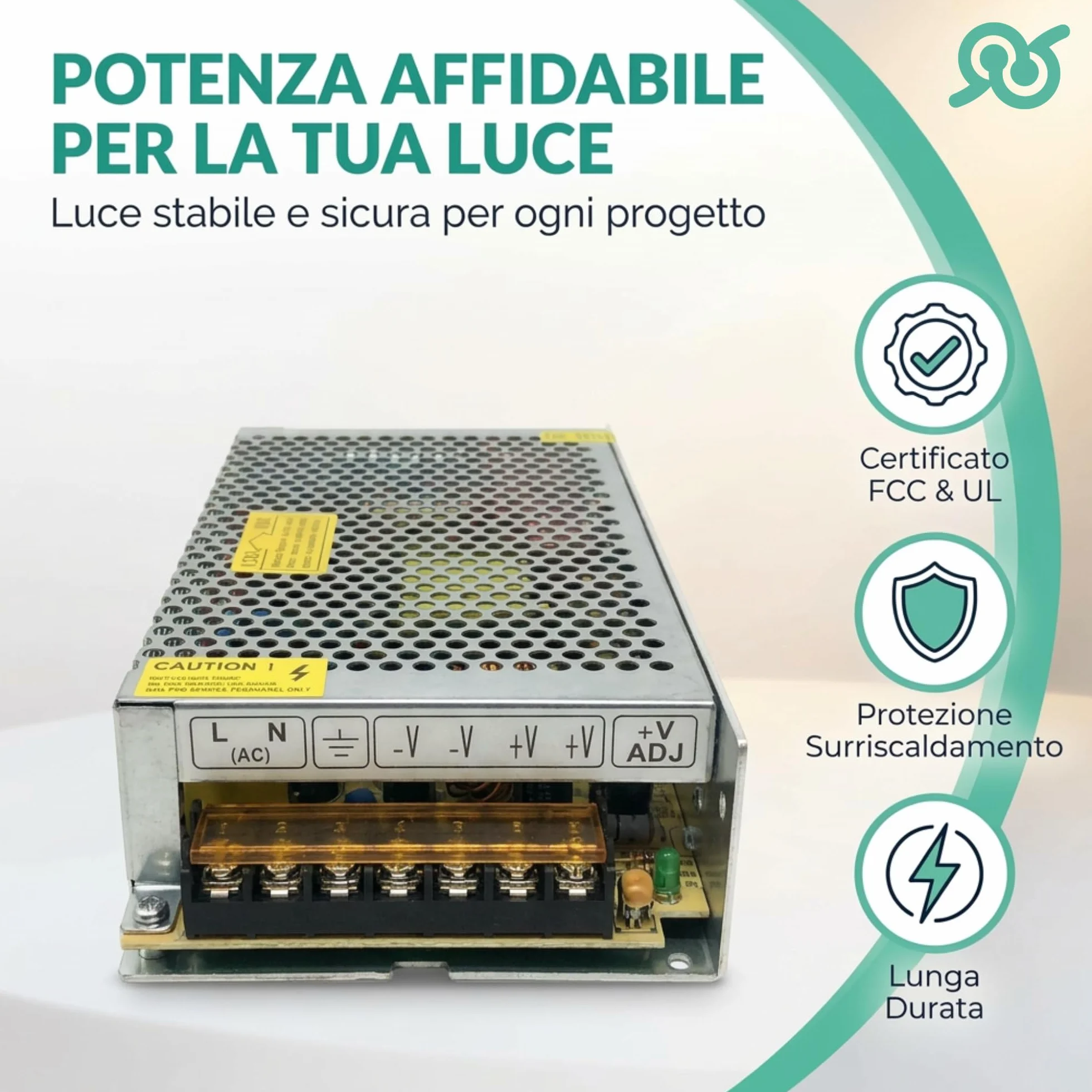 TEMPO DI SALDI Zasilacz 10 A 12 V do stabilizowanych taśm LED 220 V 120 W