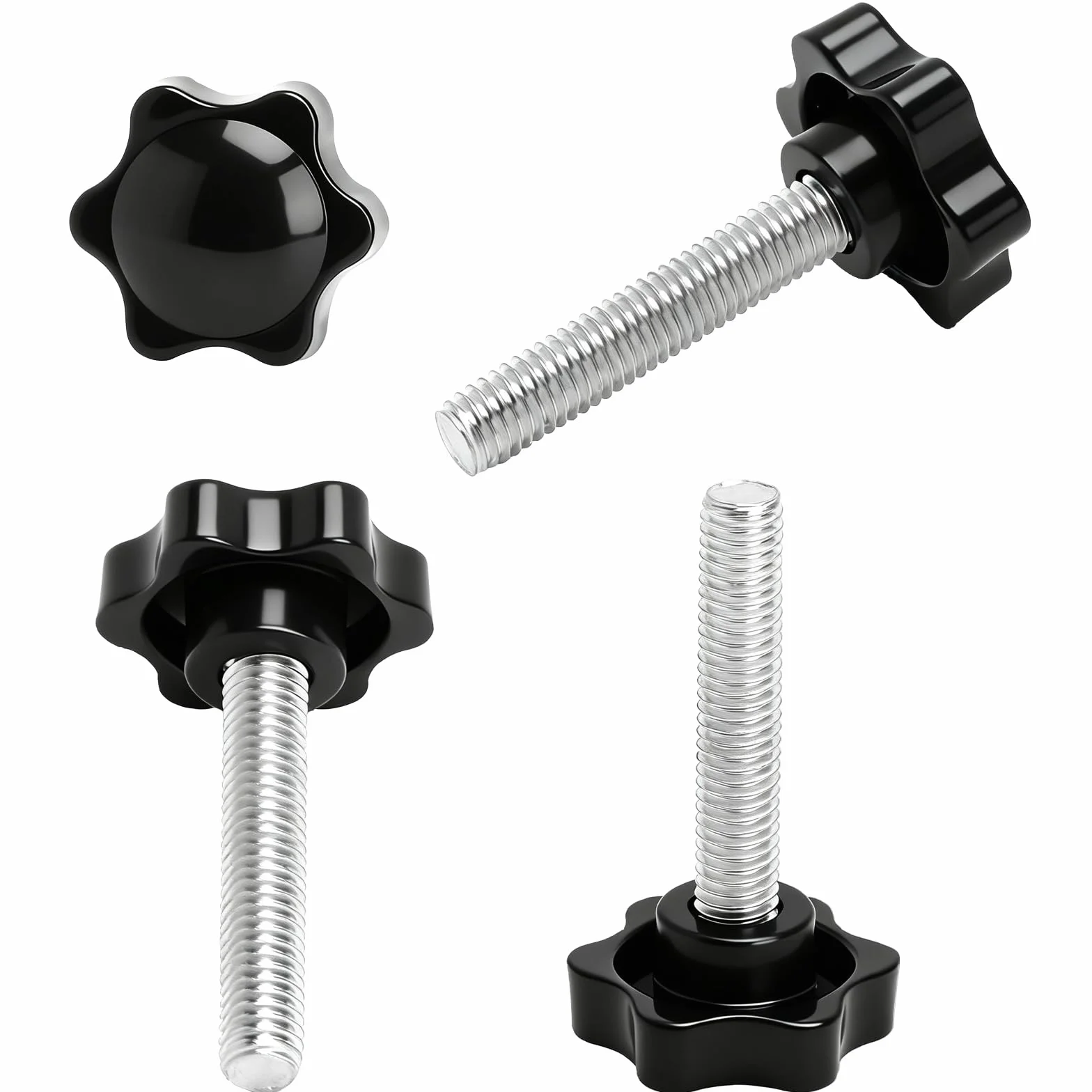 Śruby z uchwytem gwiazdowym M8 x 40 mm nakrętka M8 Star Gałka Screw czarna do budowy maszyn