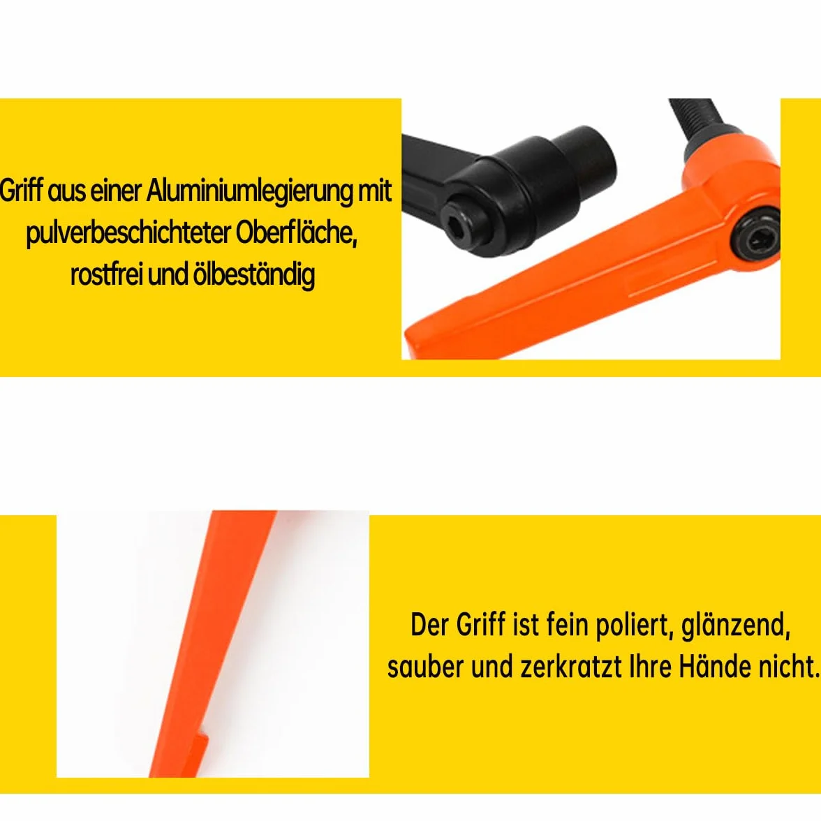 SUQIN 4 sztuki regulowanych dźwigni zaciskowych M6 x 32 mm, gwint zewnętrzny, uchwyt zaciskowy