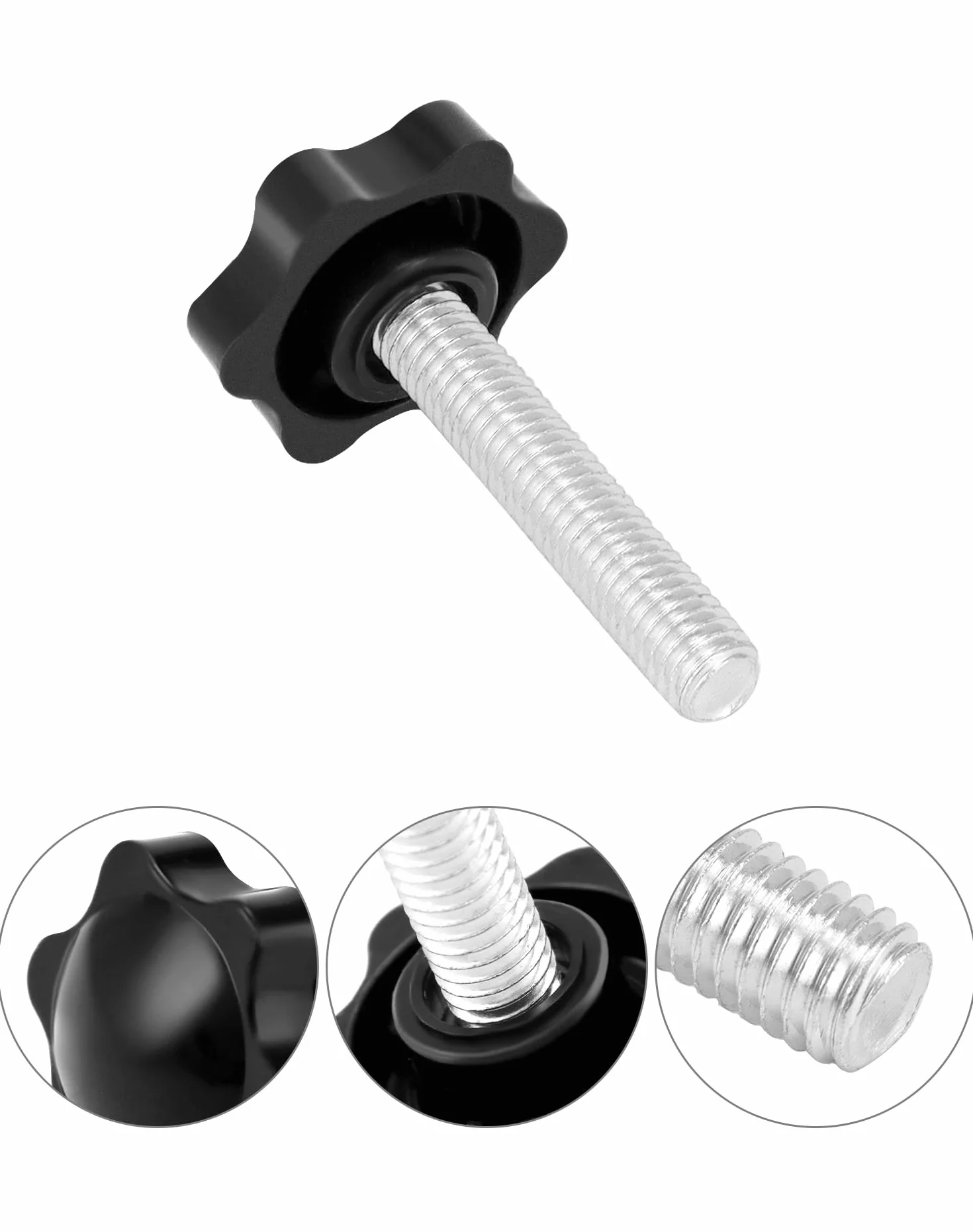 QWORK Zestaw 12 śrub z uchwytem gwiazdowym M8*40MM
