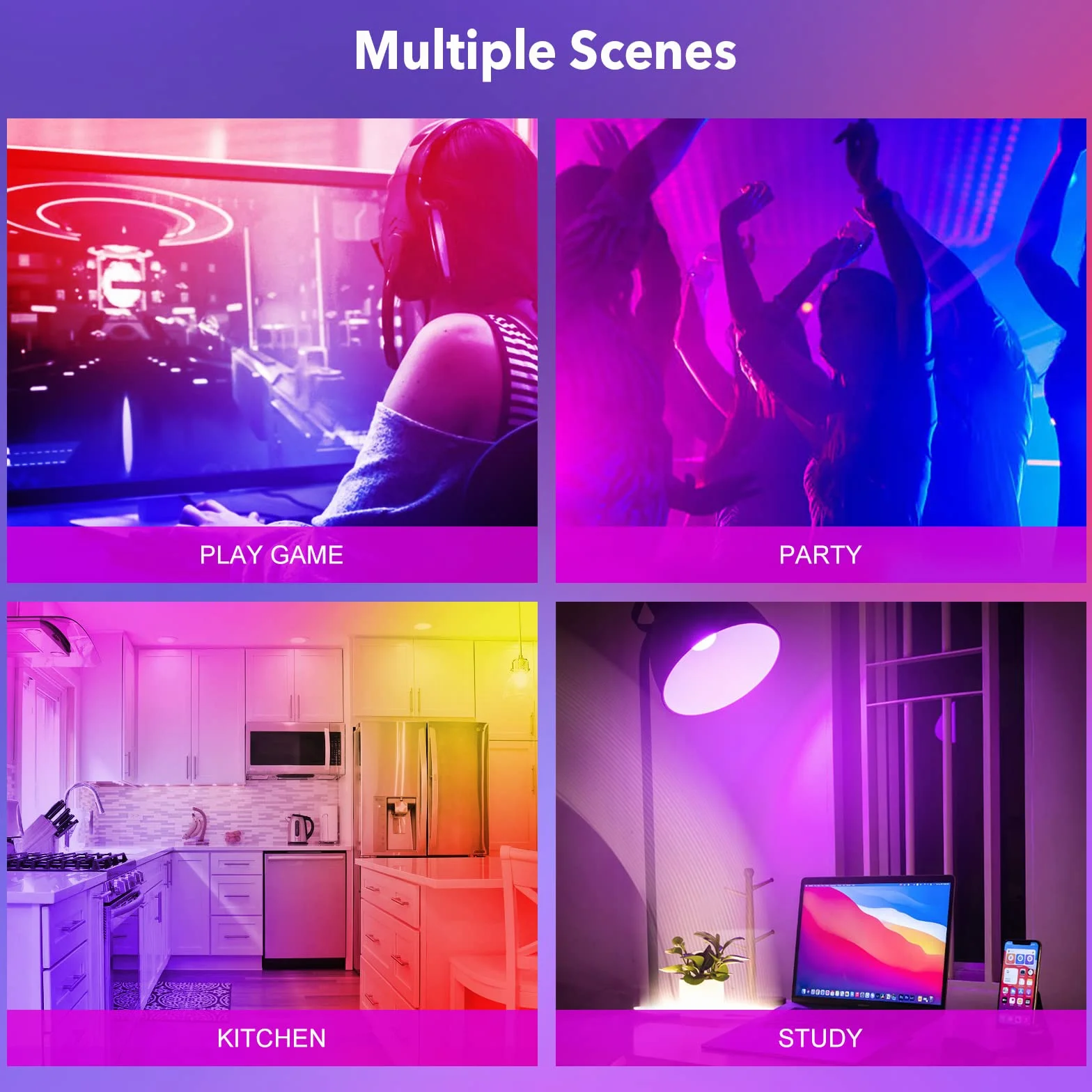 GY Żarówka Smart WiFi LED MR16 5W 380LM GU5.3 CRI>80 Przyciemniane 3000K-6500K Pakiet 2 Sztuk