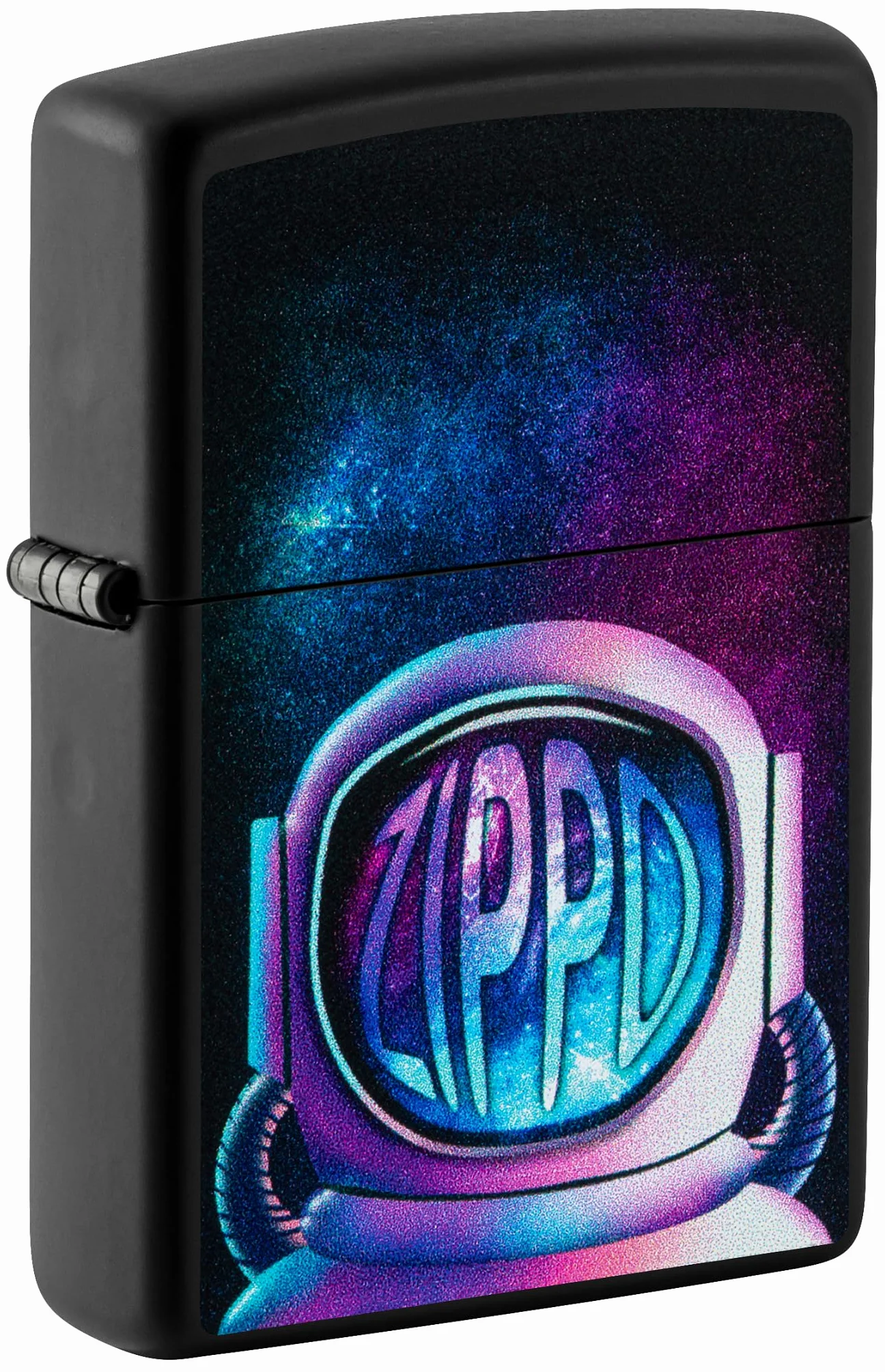 Zippo Astronaut Zapalniczka Sztormowa, Kolorowy Nadruk, do Napełniania, Wielokrotnego Użytku, Wiatroodporna Konstrukcja, Pudełko na Prezent, Wykonano w USA, Kolor Czarny Matowy (Black Matte)