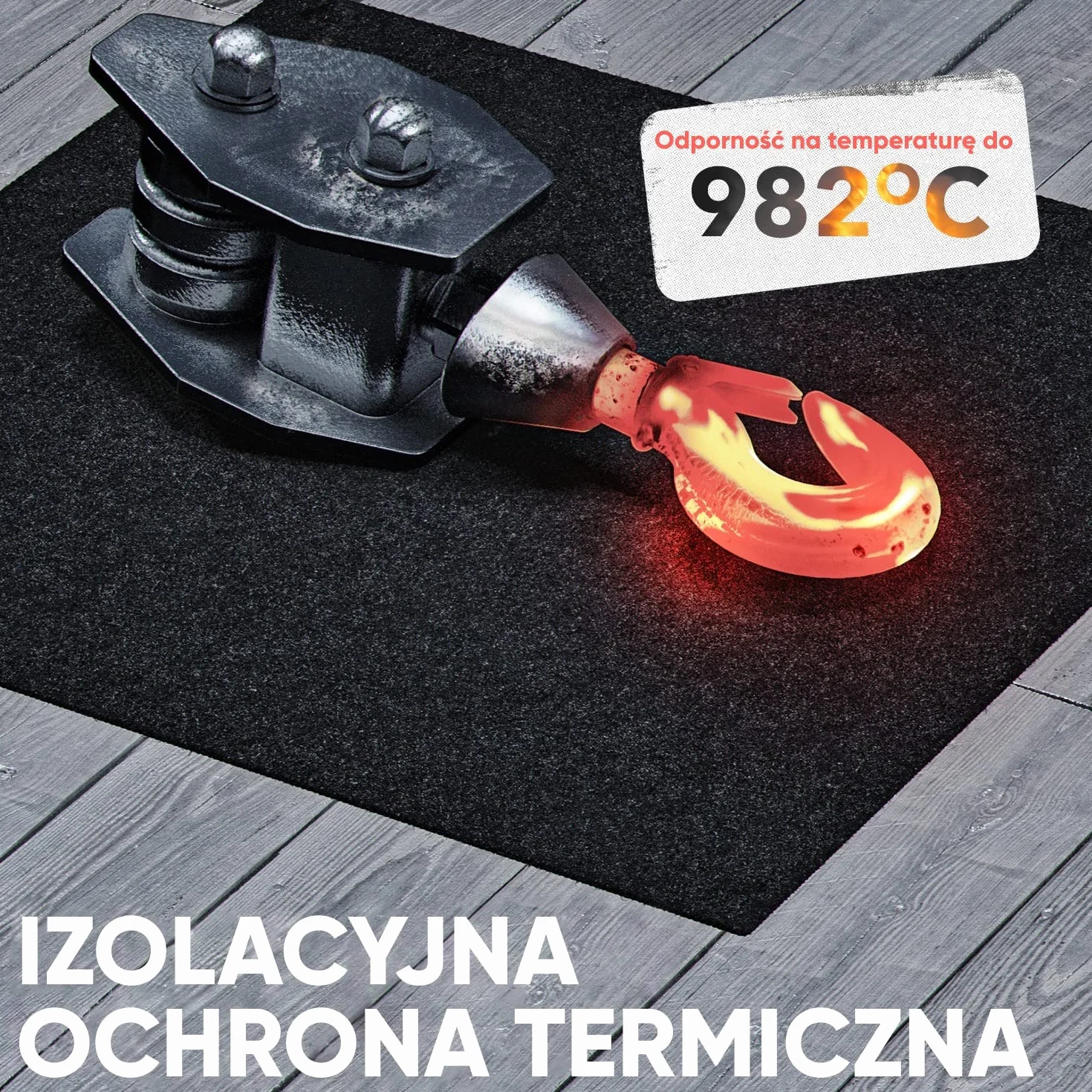 EVOCAMP mata ognioodporna 60x30 cm 982°C lutownicza przeciwpożarowa