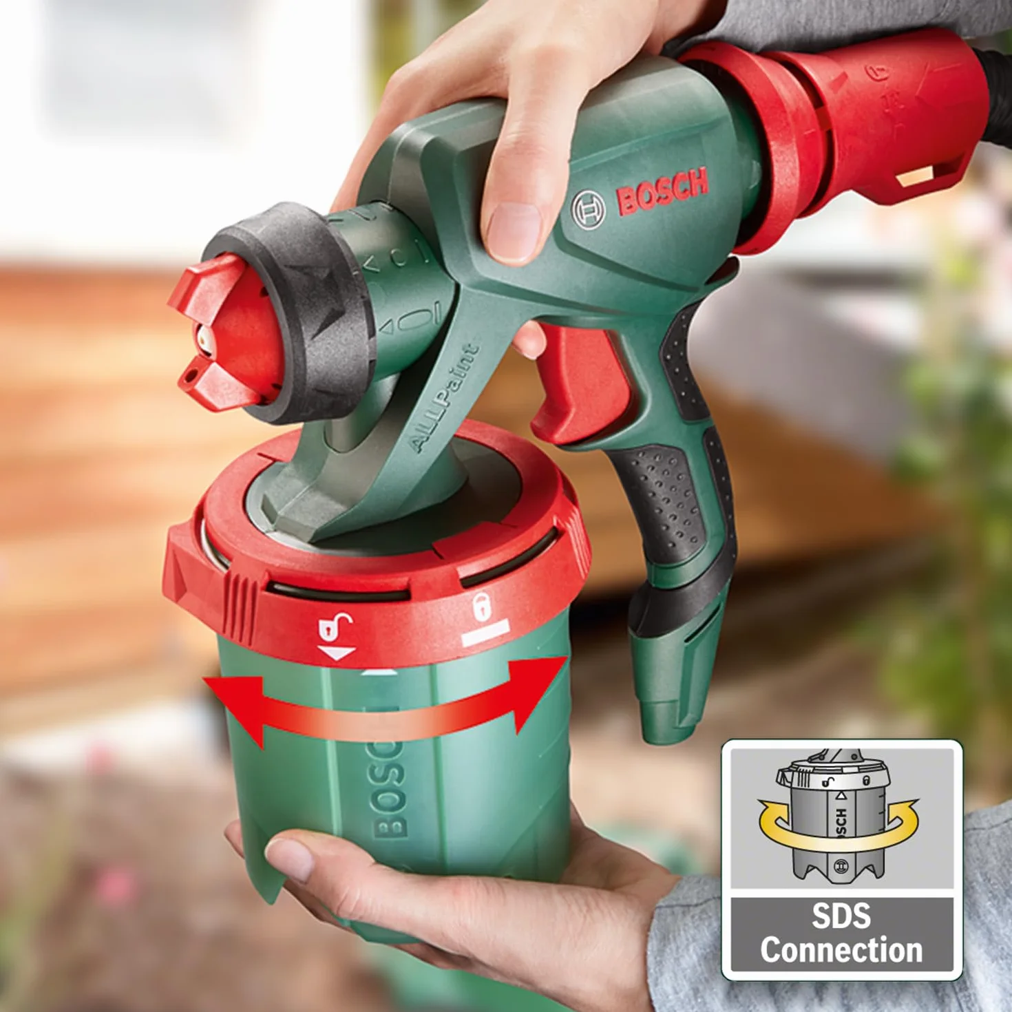 Bosch System natryskowy PFS 5000 E (1200 W, 2 x pojemnik na farbę 1000 ml, dysze do farb ściennych, lakierów i lazur, w kartonie)
